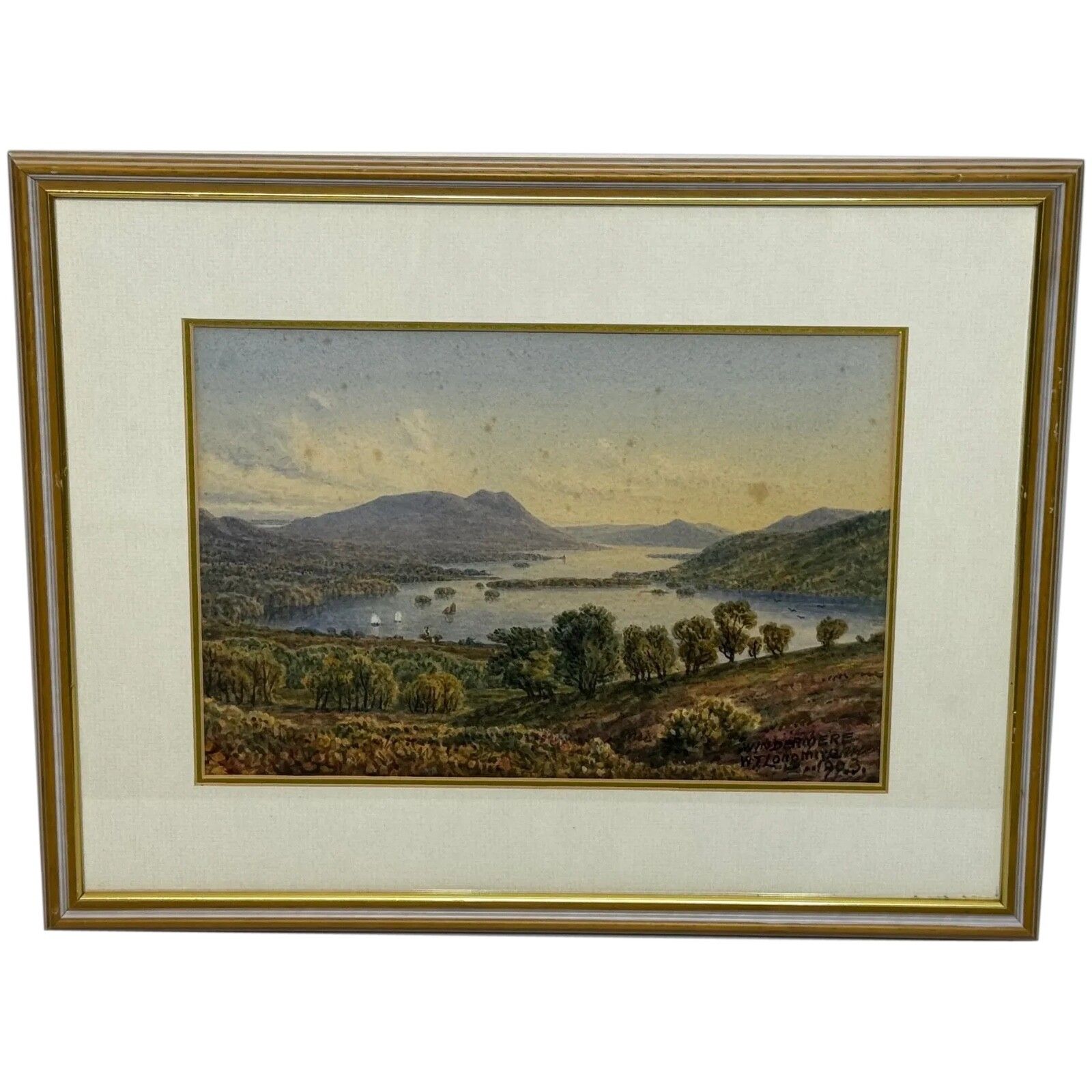 William Taylor Longmire Windermere Watercolour View Towards The Langdale Pikes