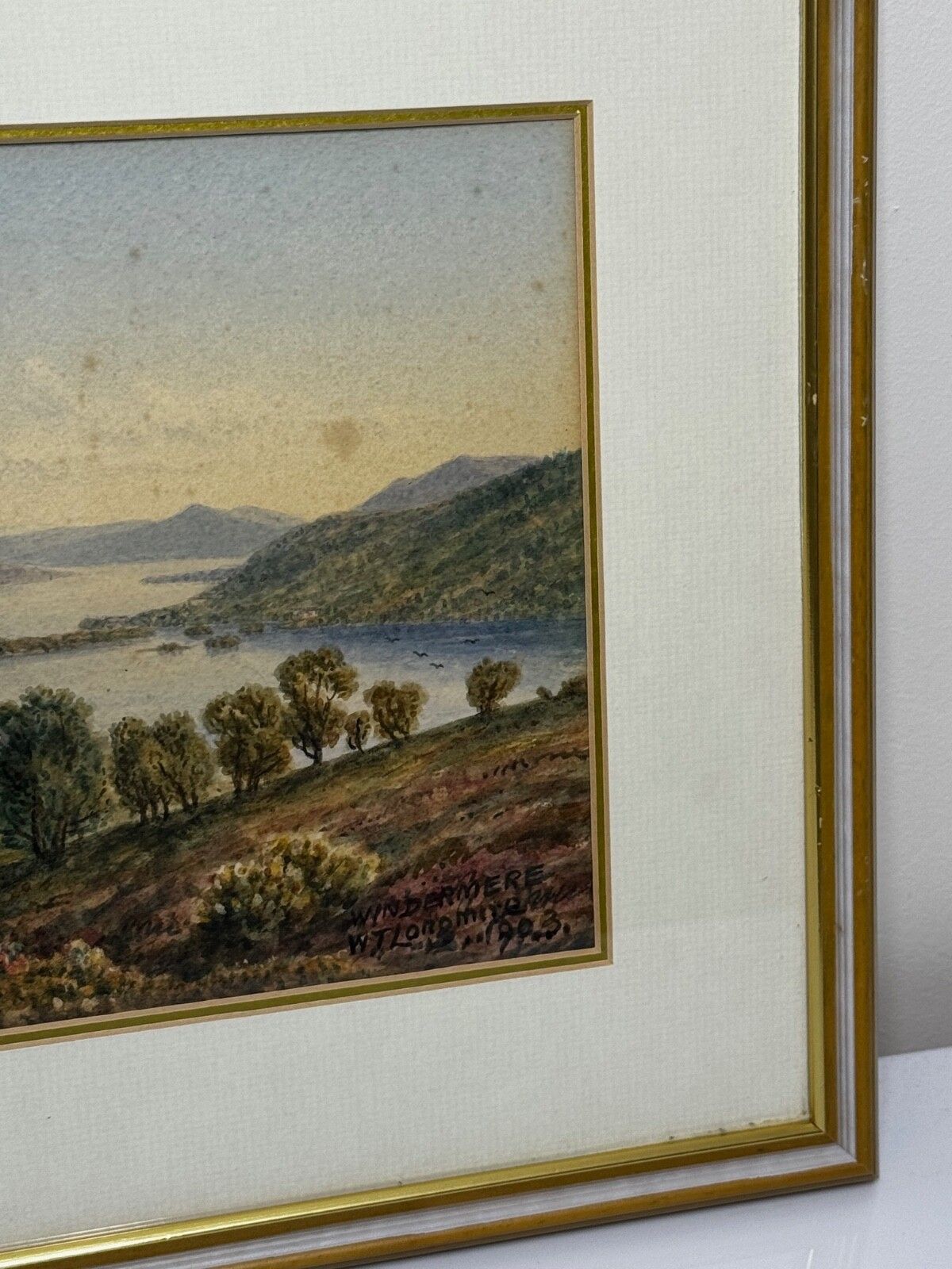 William Taylor Longmire, Windermere, aquarel met uitzicht op de Langdale Pikes photo for sale