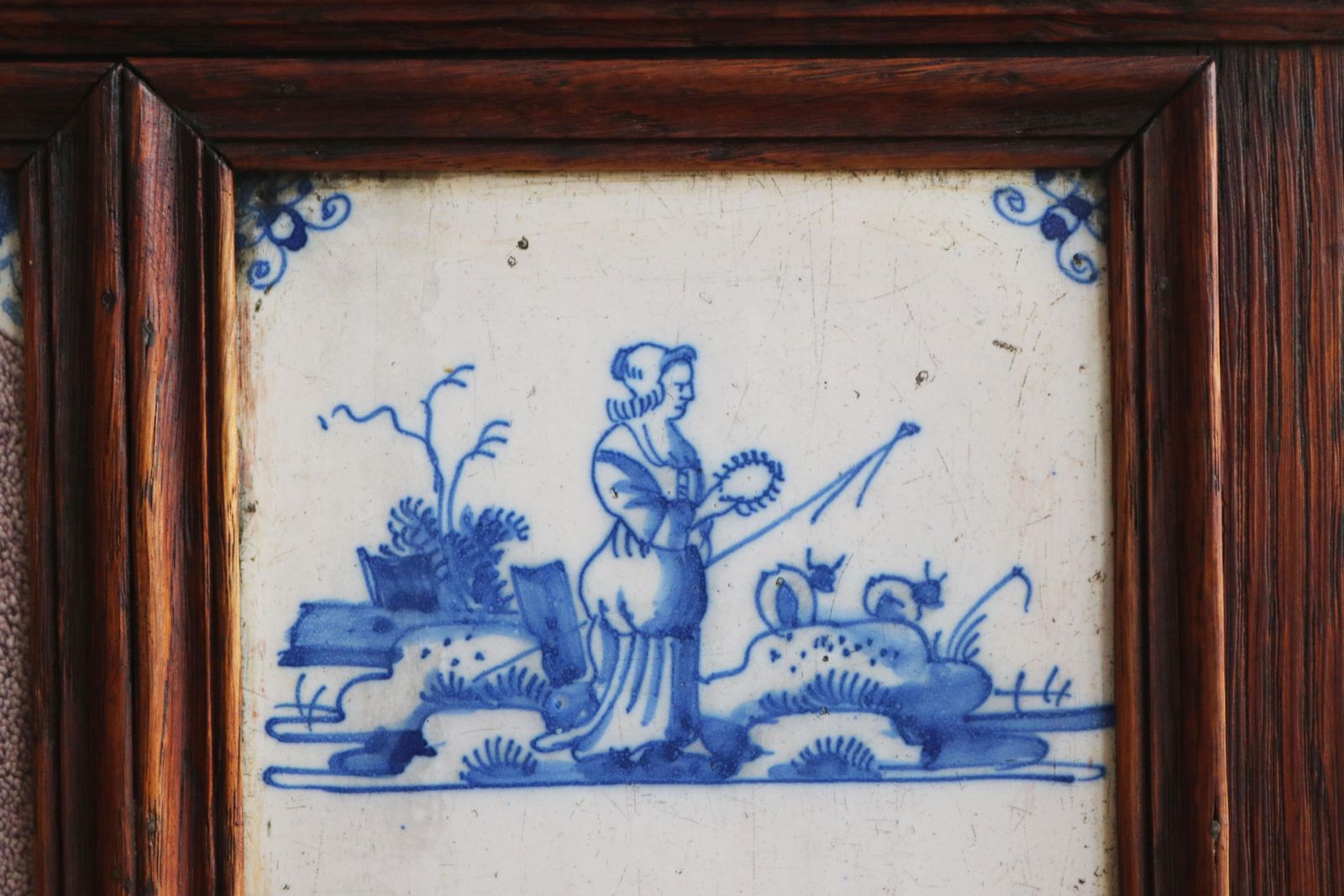 Paire de jardinières hollandaises du XIXe siècle avec carreaux de Delft du XVIIe siècle en chêne. photo buy
