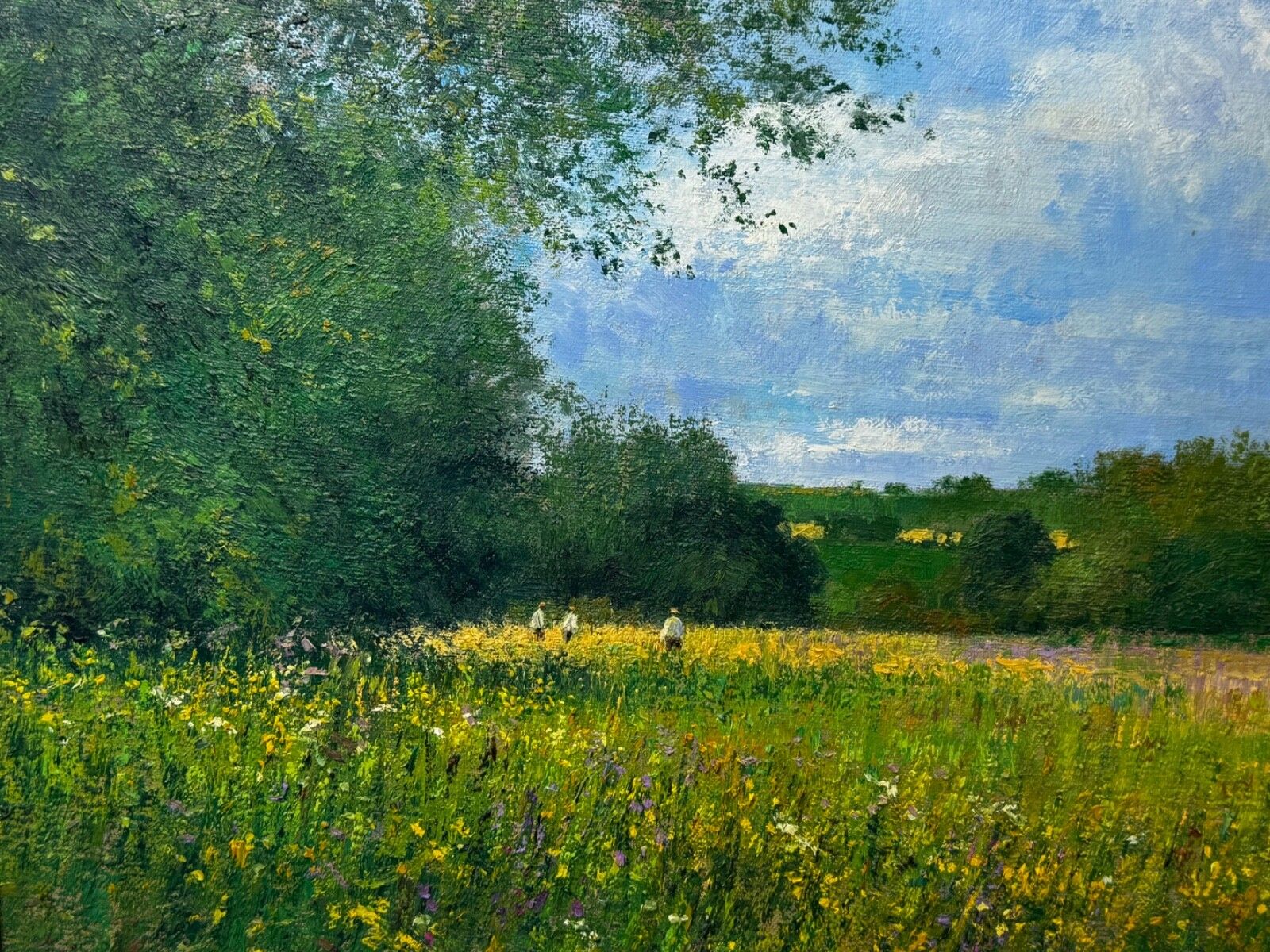 photo for sale Landschapsschilderij in olieverf, Banks of the Wye, Coppett Hill, gesigneerd door Charles Neal