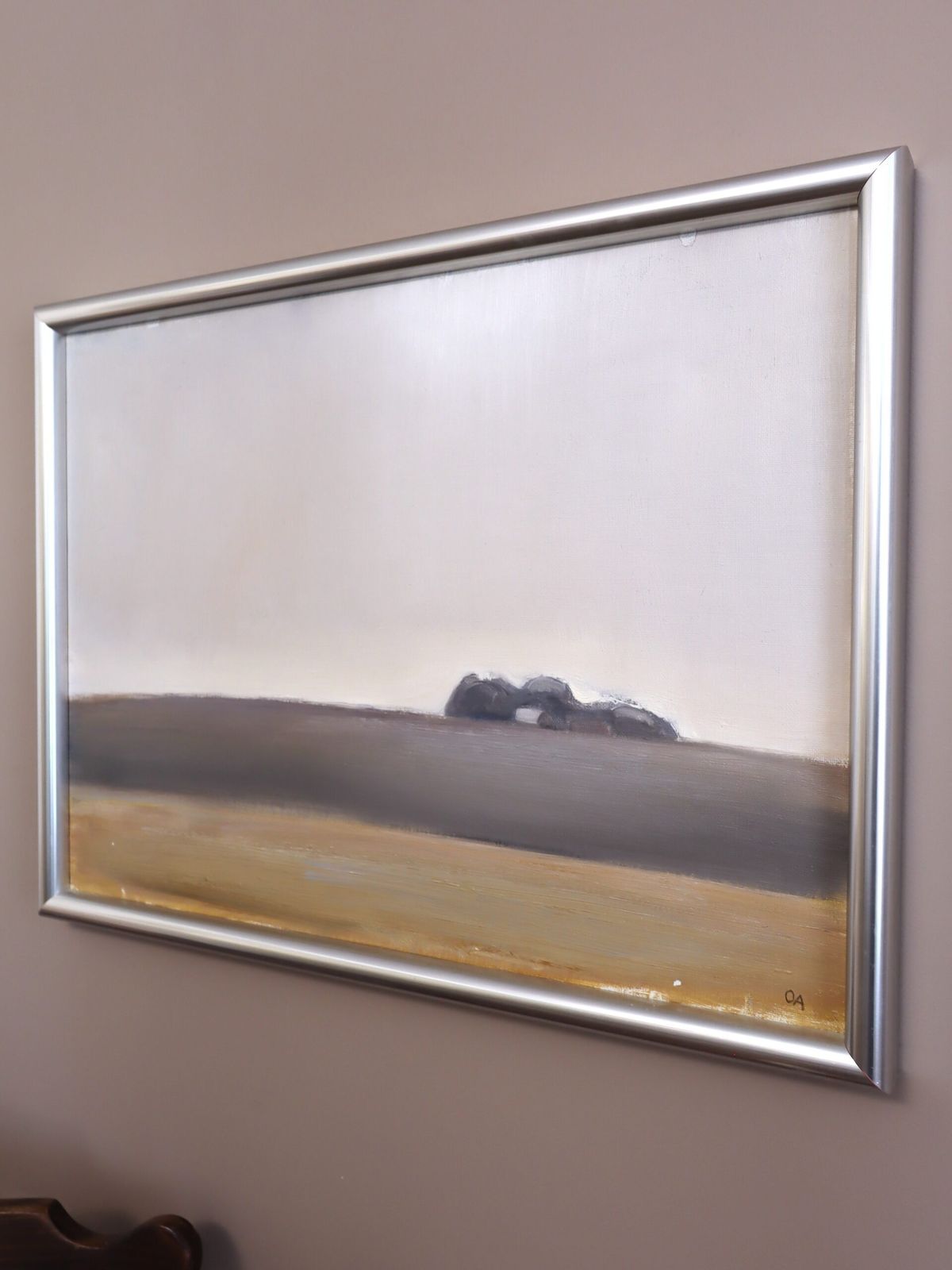 Distant Trees In Oil Onto Canvas photo for sale