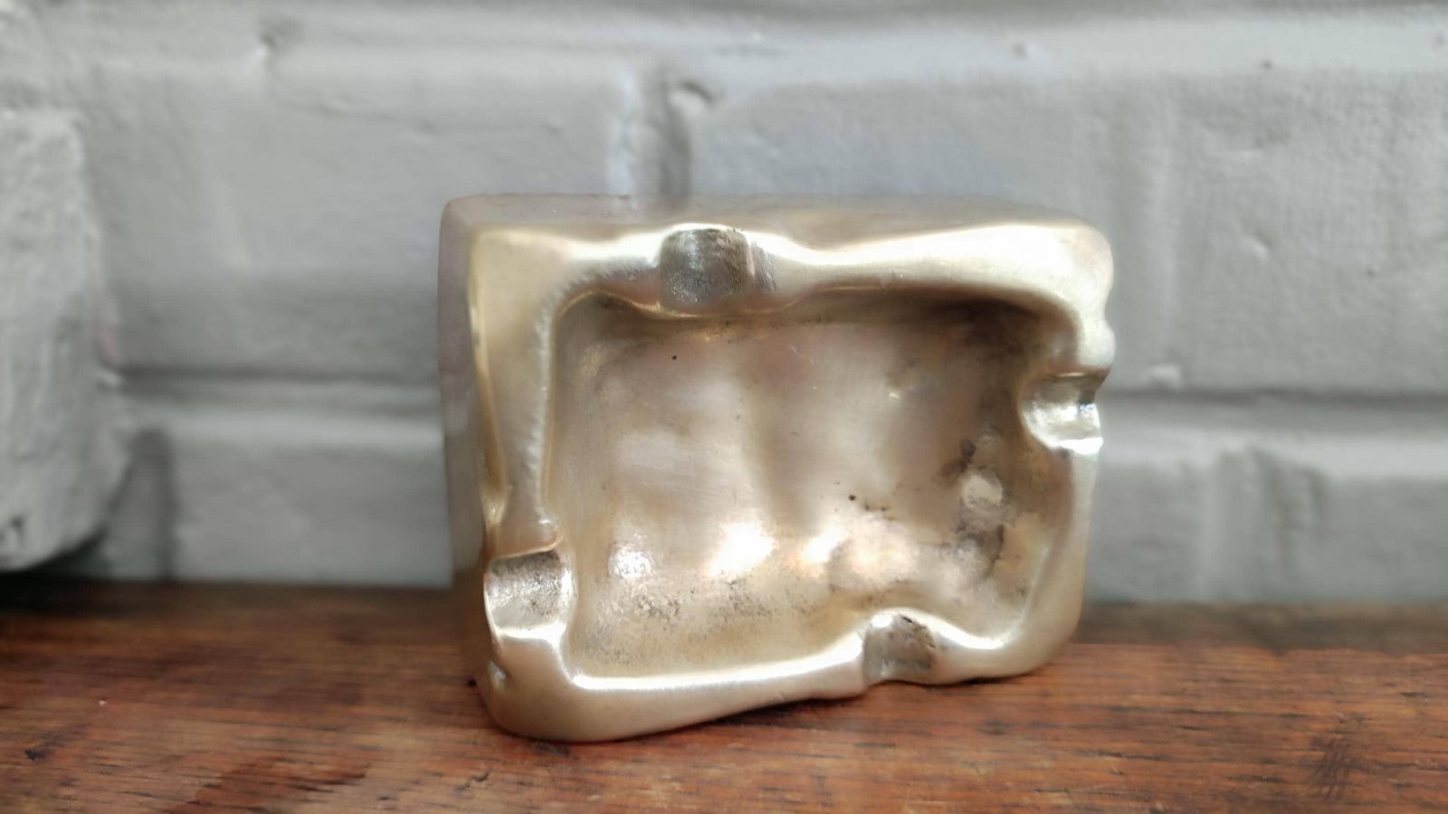 Sculpturele Brutalist gegoten bronzen sigarenasschaal, Duitsland jaren 1960 photo Woonaccessoires