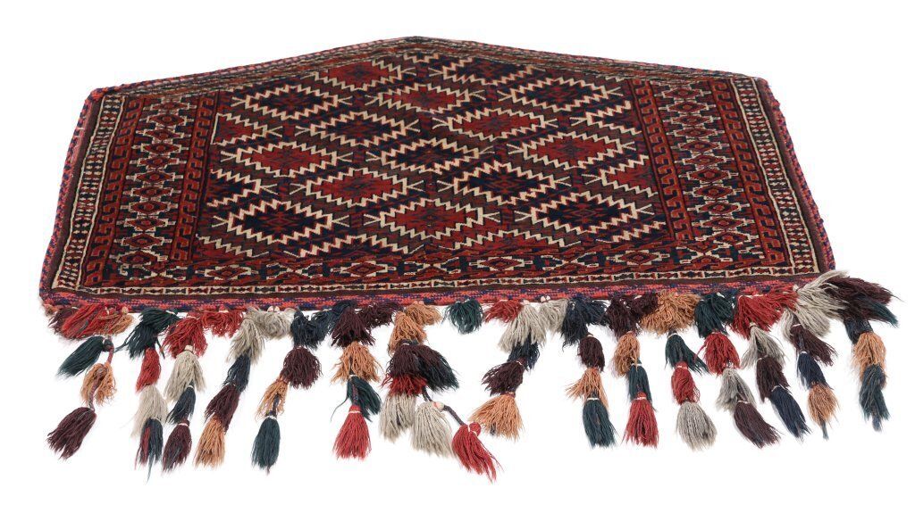 Antiek Yomut Tribal Vloerkleed, Donkerrood, 114 × 71 cm, ca. jaren 1920 photo 1060.0
