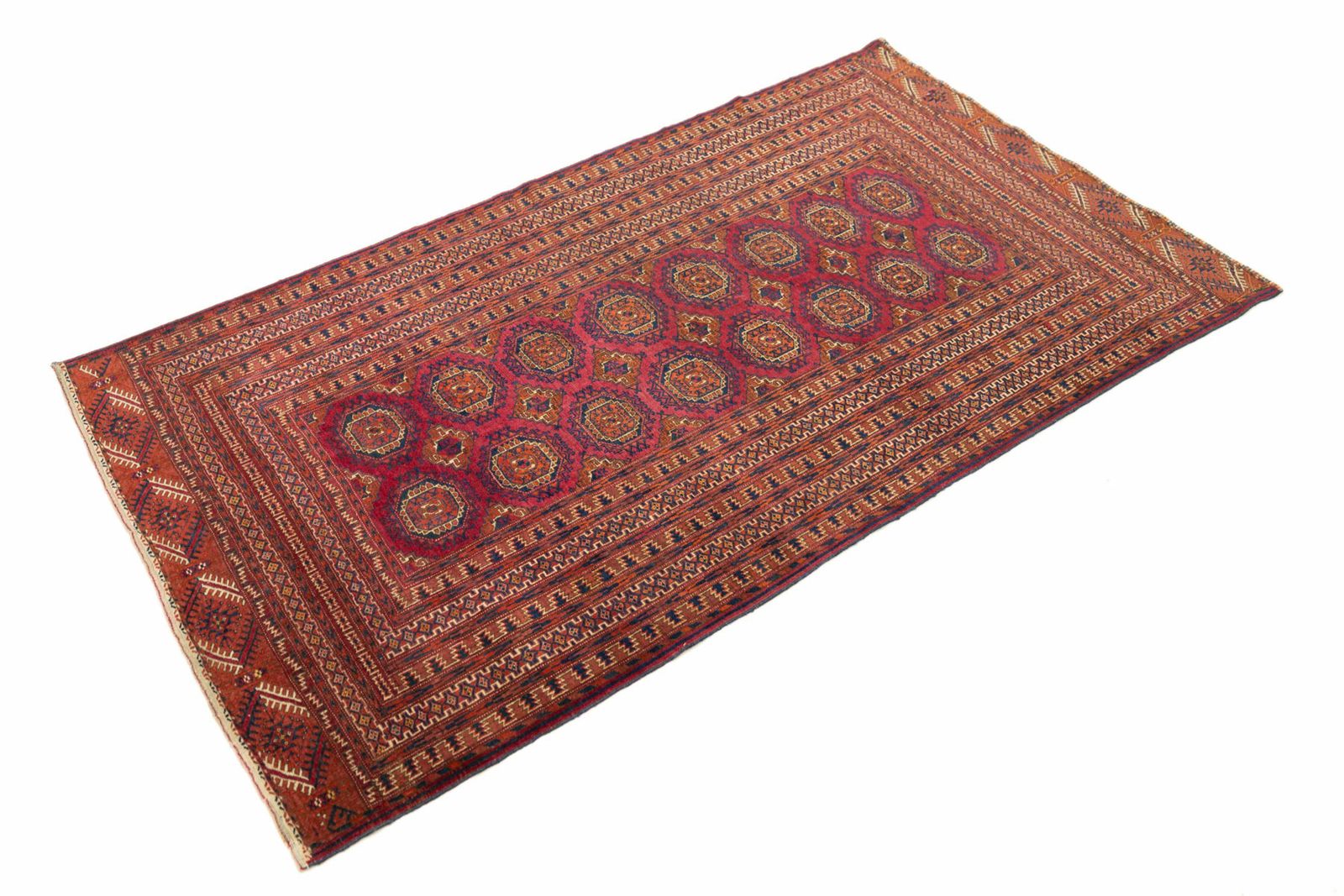 Mid-Century Bokhara vloerkleed, 200 × 114 cm, ca. jaren 1960 photo for sale