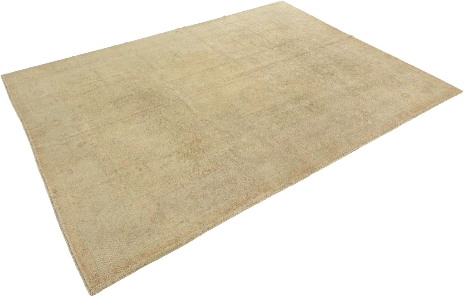 Antiek Turks Oushak tapijt, beige, 340 × 258 cm, ca. 1900s photo furniture