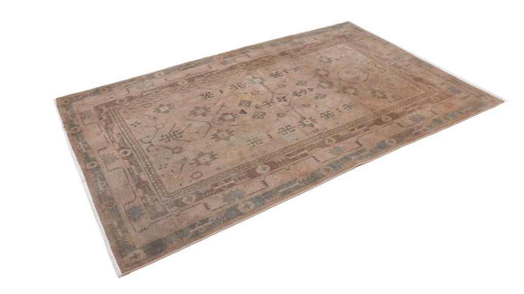 Antiek Samarkand tapijt, beige, 239 × 152 cm, ca. jaren 1910 photo for sale
