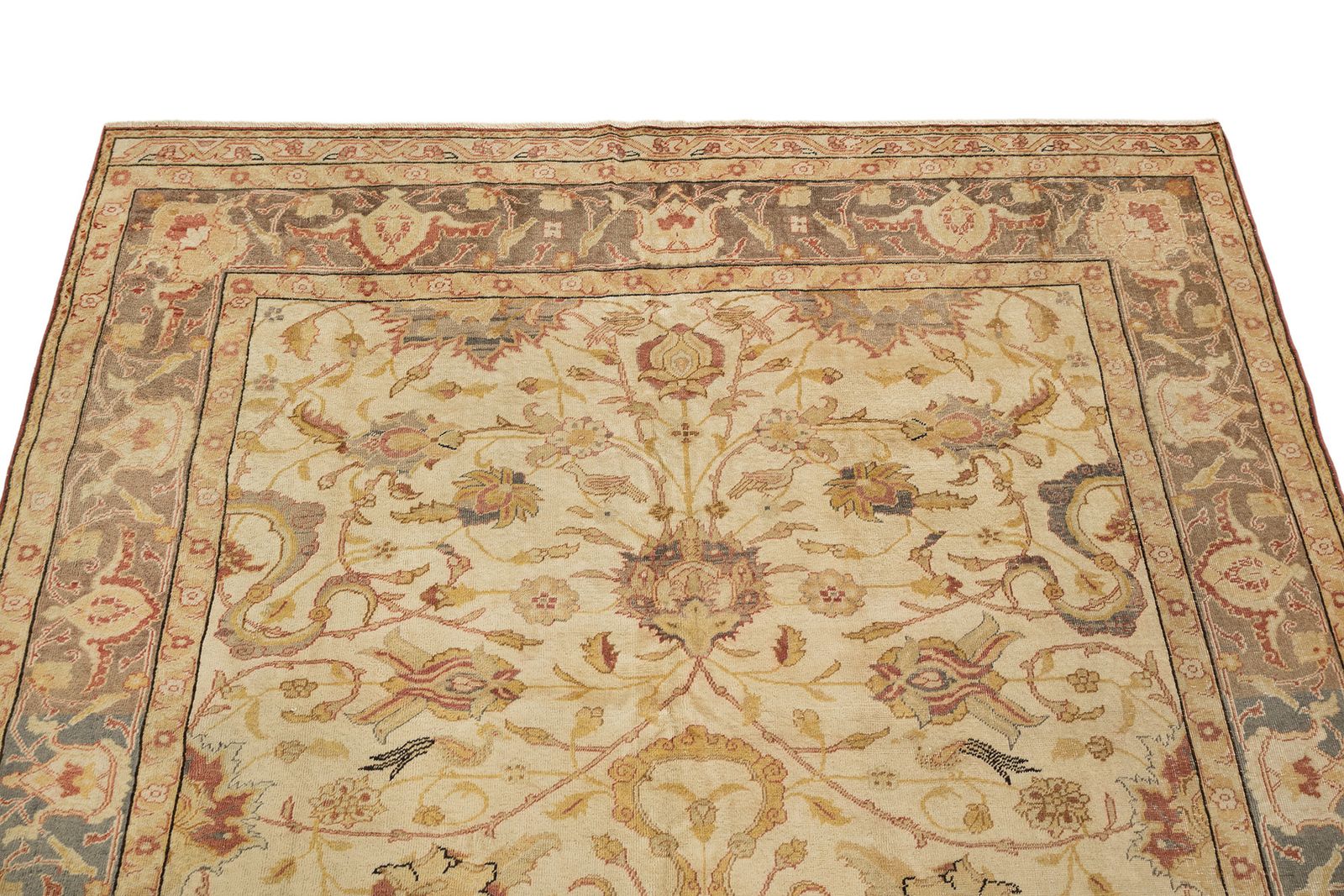 Antique Turkish Kayseri Rug, Cream, 289 × 206cm, Circa 1920s photo Textiles