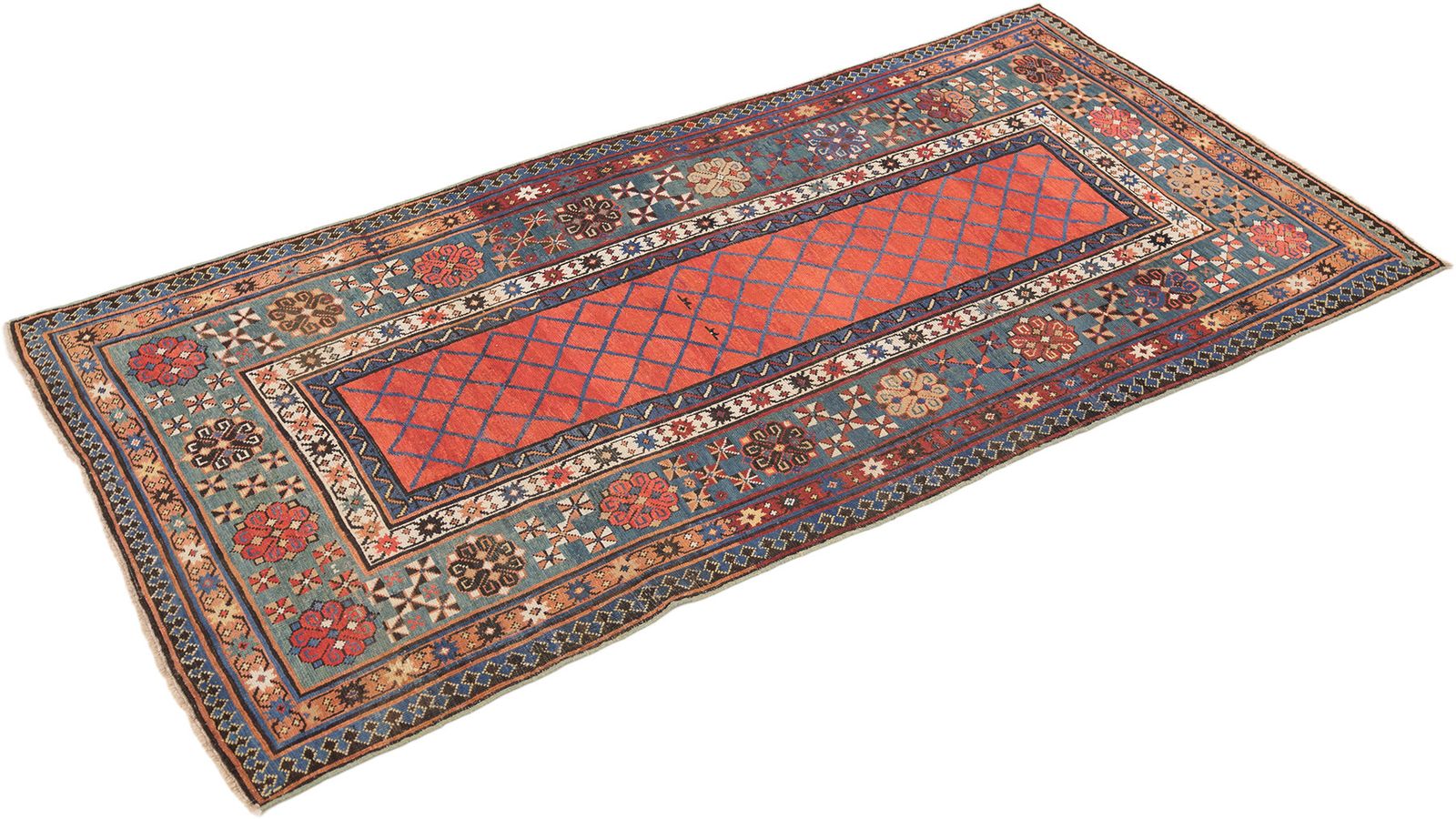 Antique Caucasian Kazak Runner, 257 × 122cm, Circa 1900s photo for sale