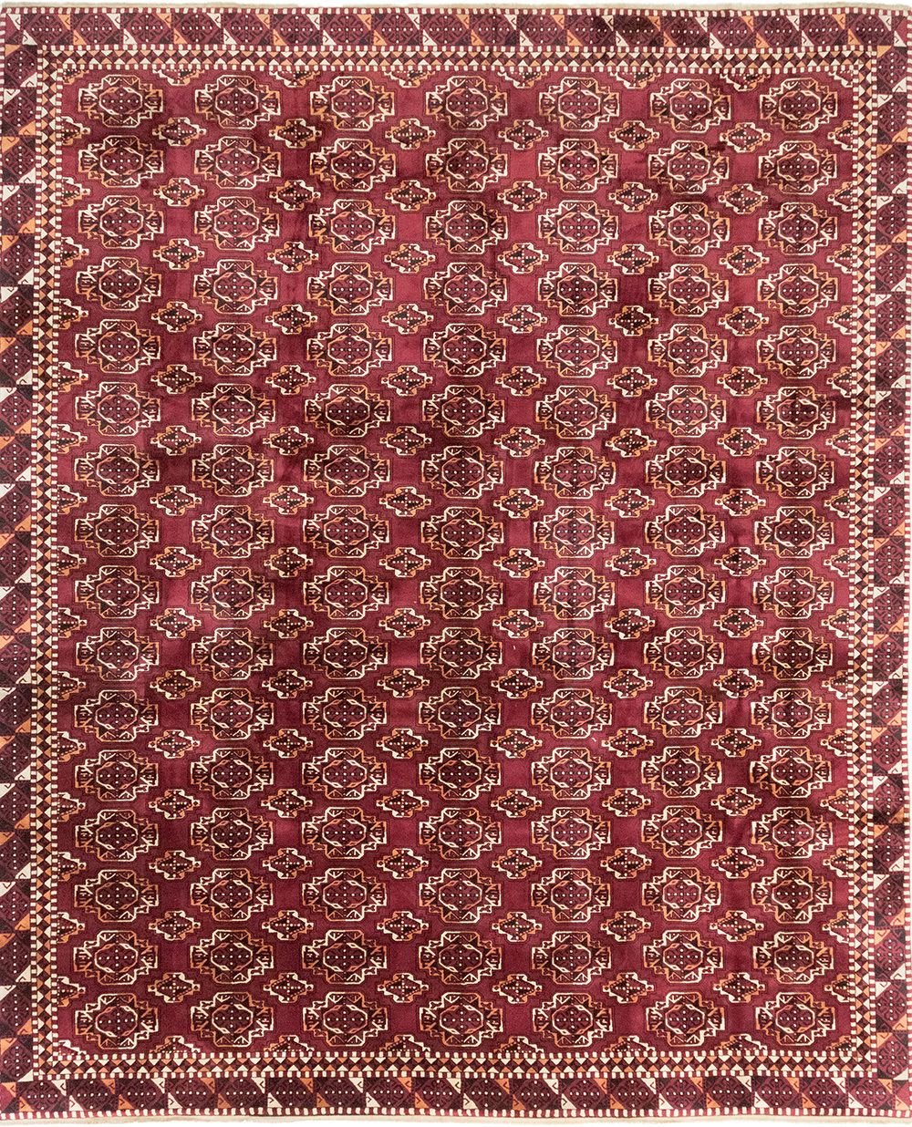 Mid-Century Samarkand vloerkleed, 544 × 460 cm, ca. jaren 1950