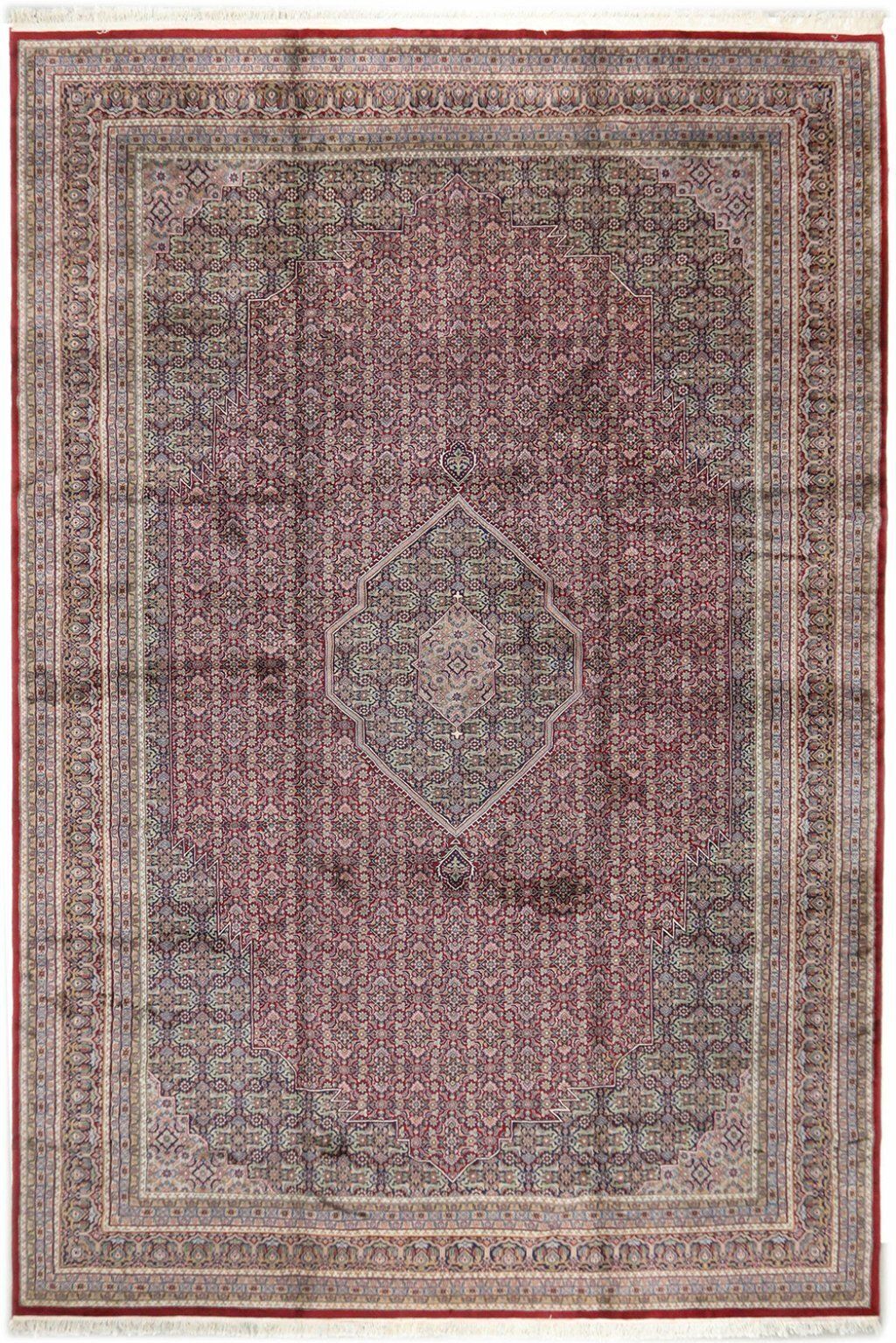 Vintage Indiaas Jaipur tapijt, rood, 546 × 367 cm, ca. jaren 1990