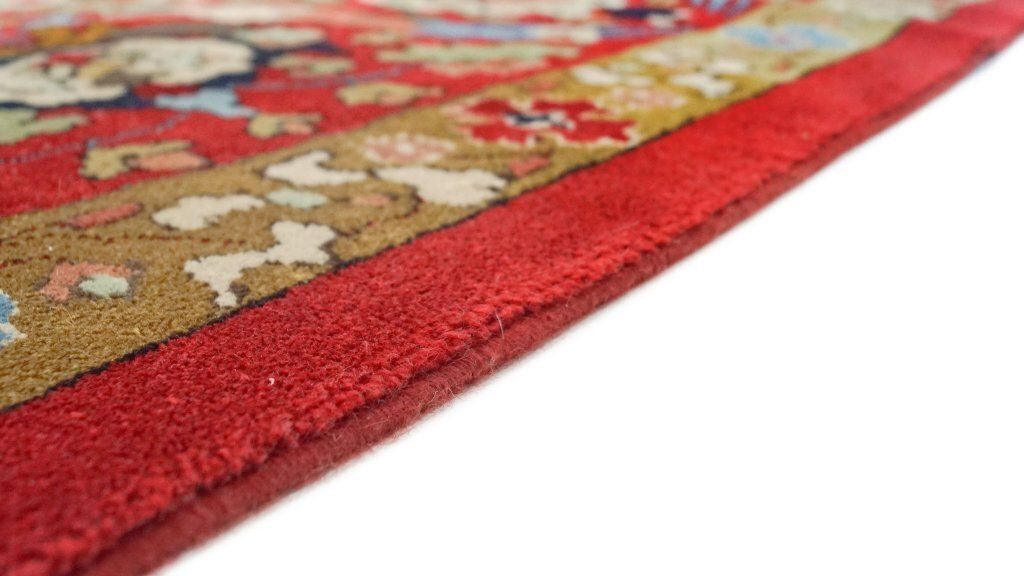 Semi Antiek Duits Tefzet Tapijt, Rood, 723 × 349 cm, ca. jaren 1930 photo vinterior