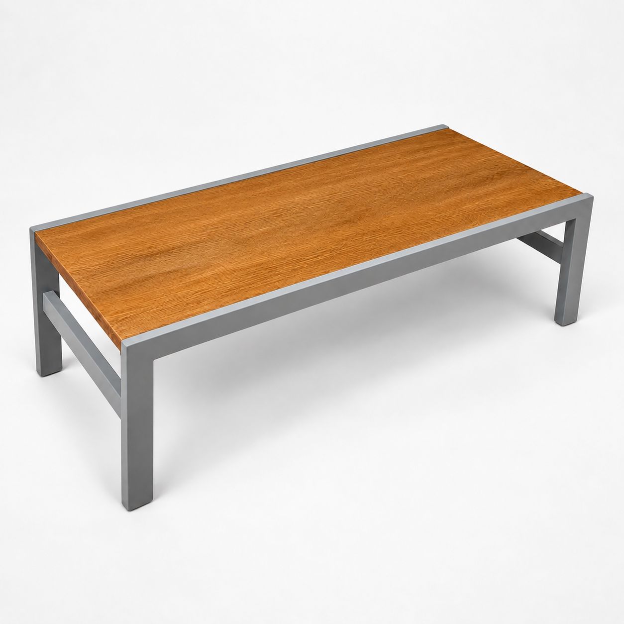 Upcycled Grey And Oak Modern Industrial Style Coffee Table 4ft