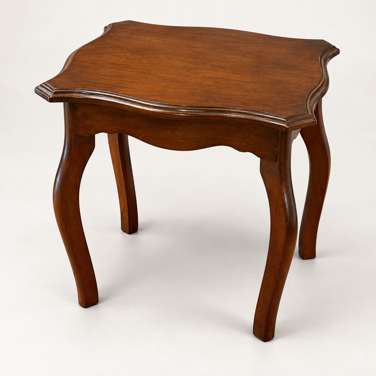Vintage Queen Anne Mahogany Coffee Table Serpentine Top Cabriole Legs photo buy