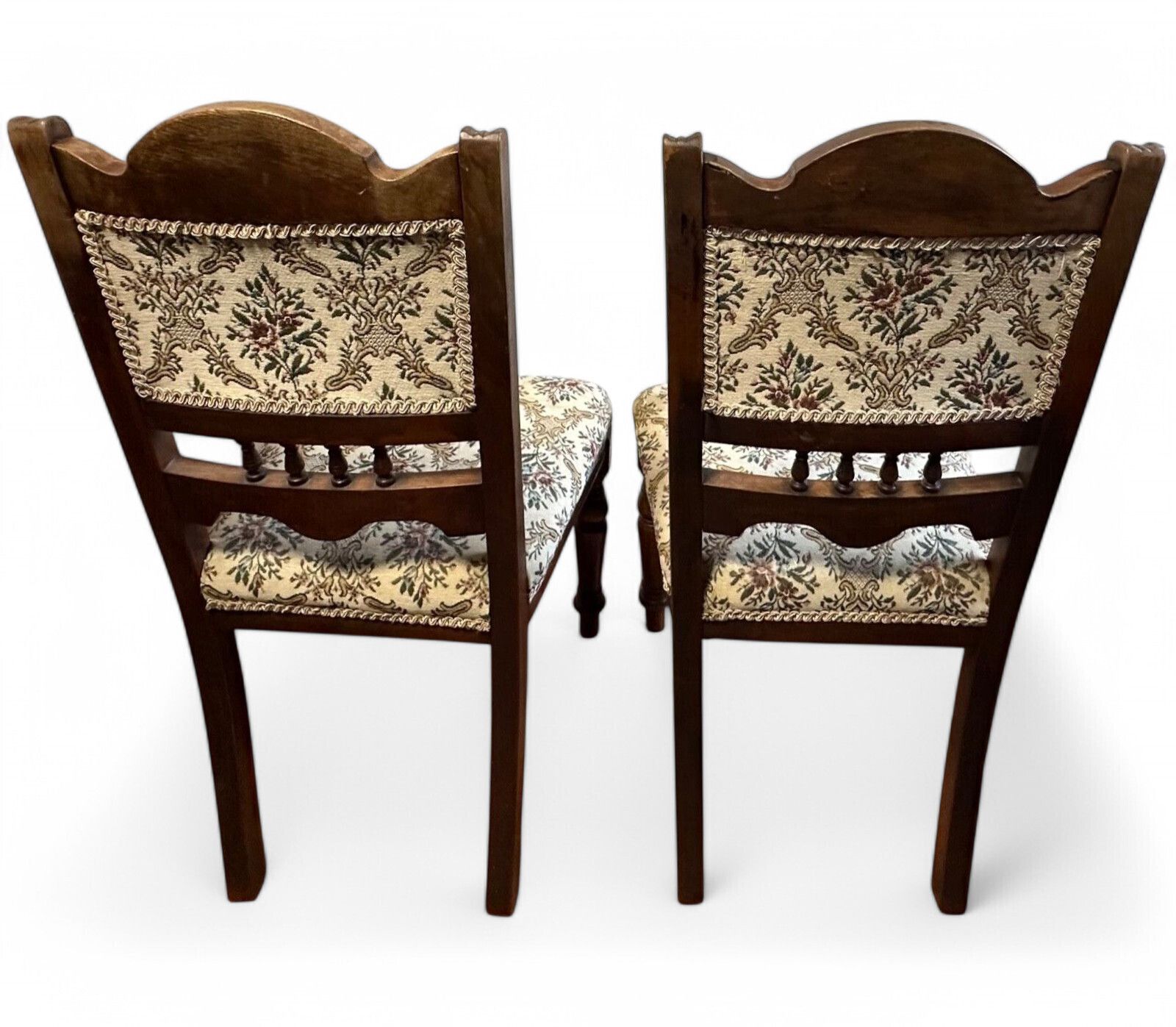 Antique Pair Of Hardwood Edwardian Low Chairs Hall Way Chairs Occasional photo vinterior
