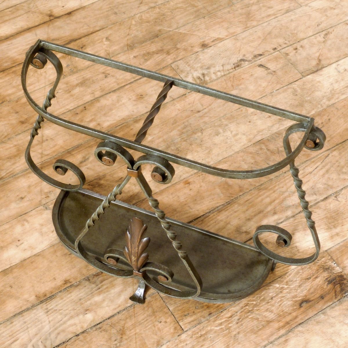 Small Pair Of Wrought Iron Umbrella Stands photo for sale
