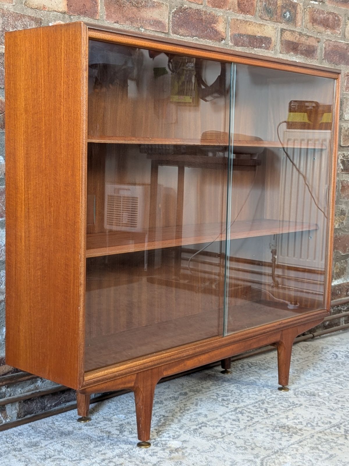 Furniture Mid Century Modern Teak Glazed Bookcase & Display Cabinet By A.H. McIntosh, 1960s photo