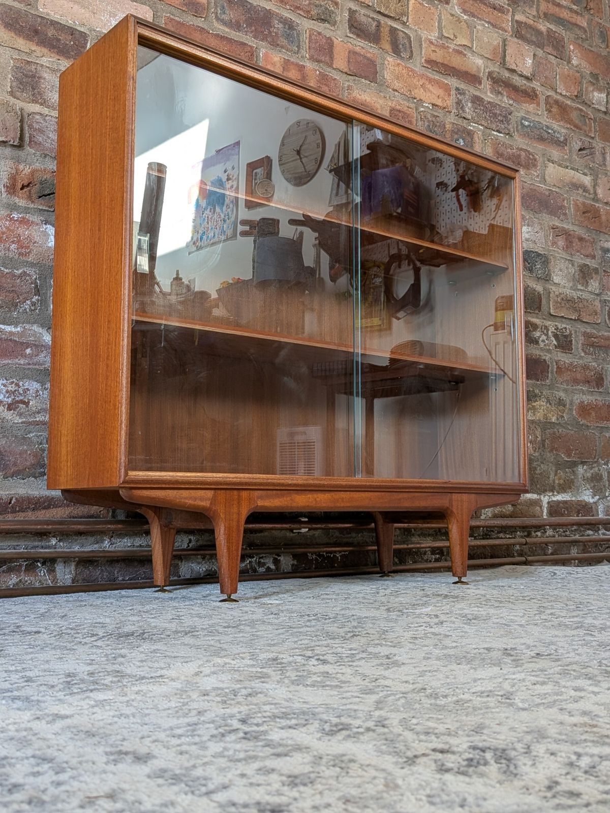 425.0 Mid Century Modern Teak Glazed Bookcase & Display Cabinet By A.H. McIntosh, 1960s photo