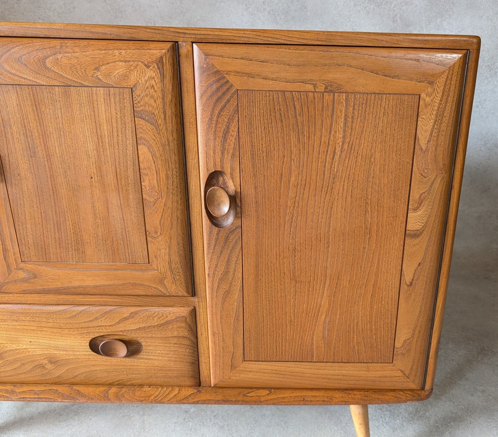 Vintage Ercol 467 Blonde Elm Windsor Sideboard 1960s photo vintage