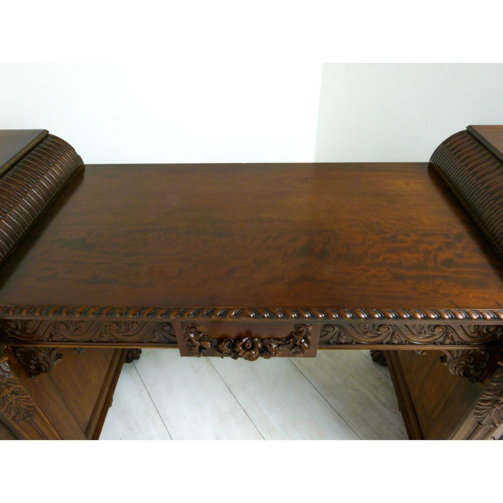 Furniture Edwardian Mahogany Twin Pedestal Sideboard photo