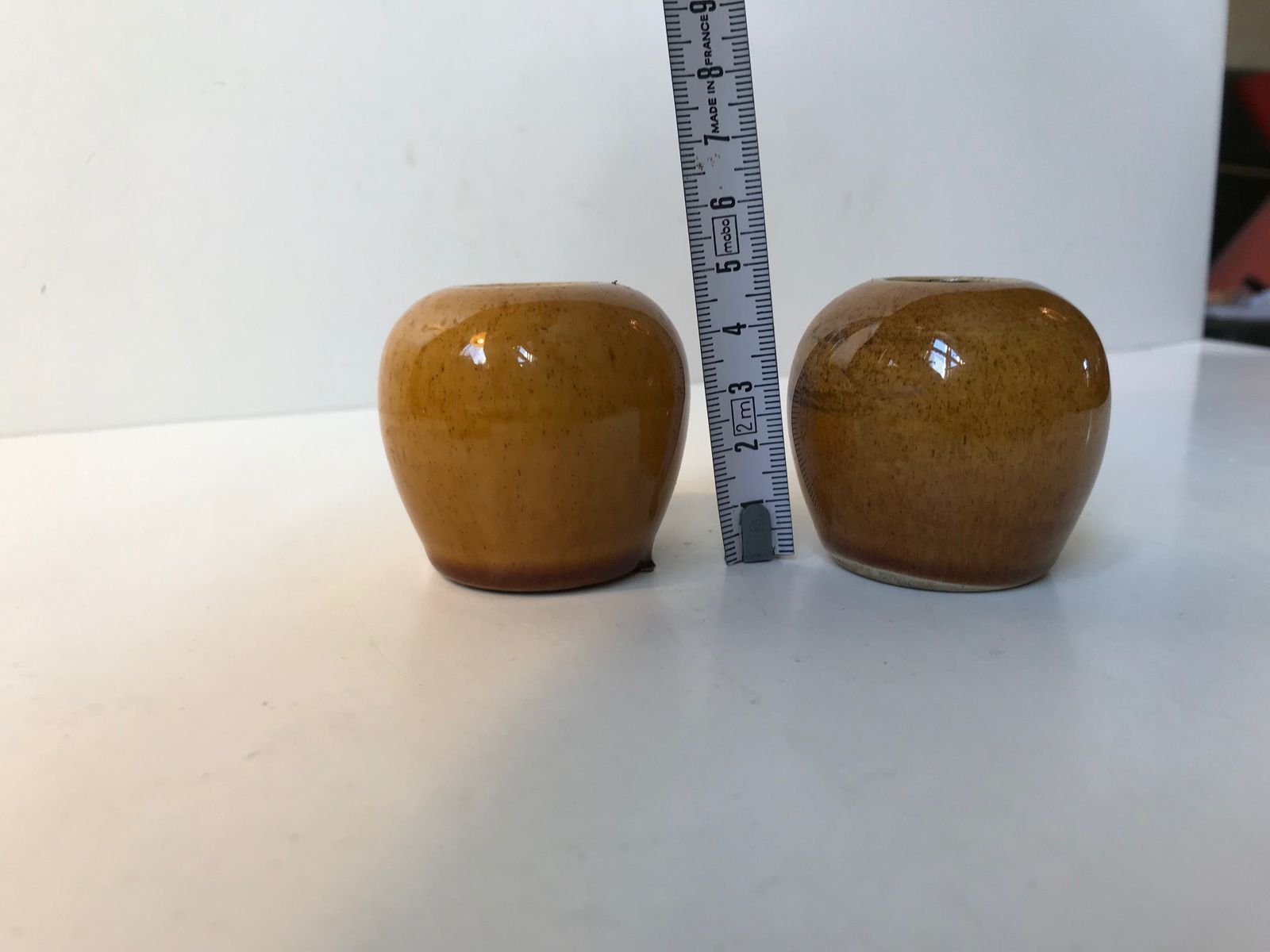 Vintage Swedish Miniature Ceramics Set In Ochre Yellow Glaze, 1960s photo 271.0