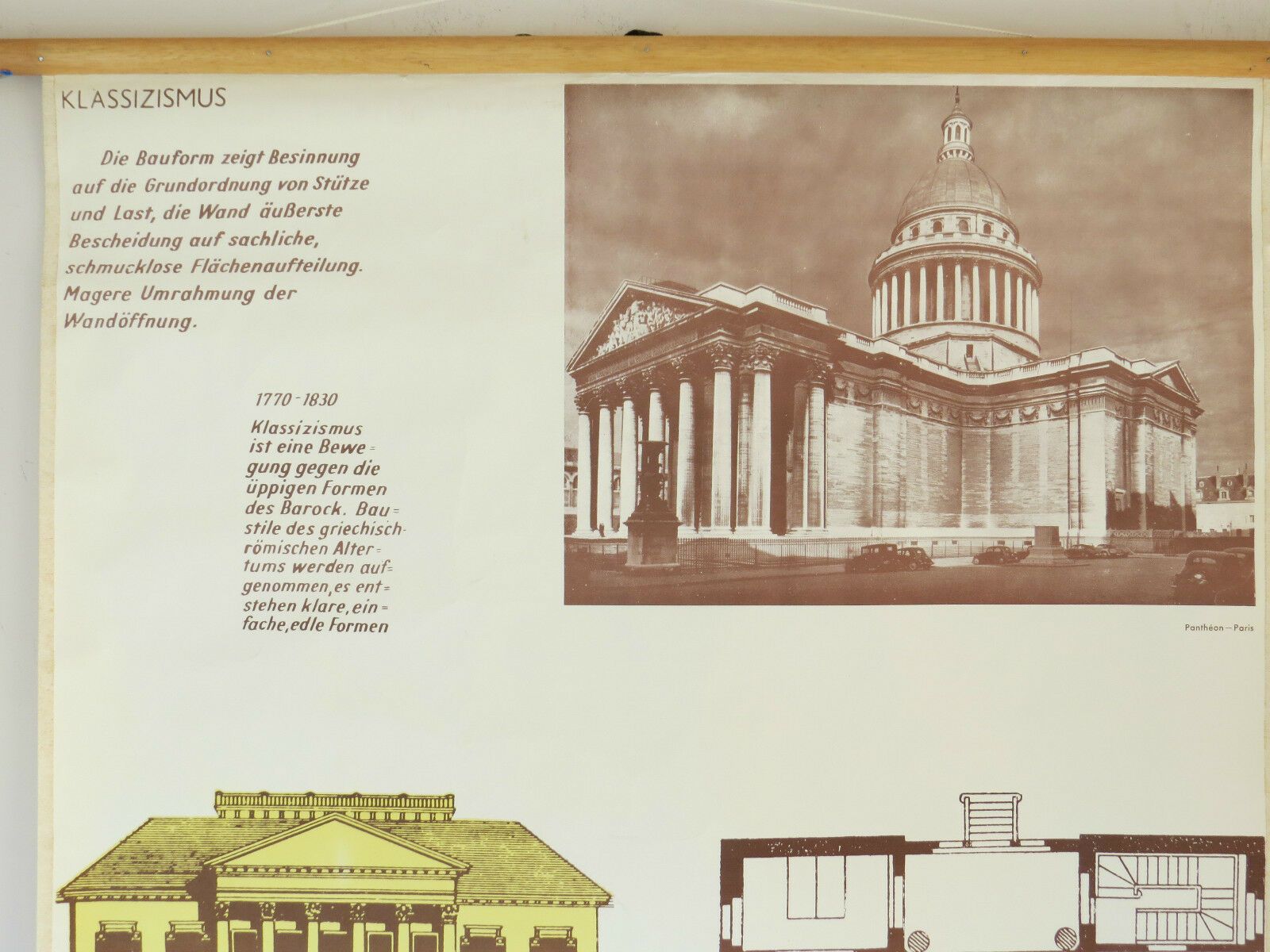 Vintage Pull Down School Chart History Of Architecture Styles No 7 Classicism photo for sale