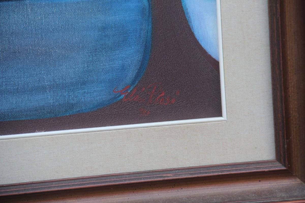 Oil On Canvas Elio Pelosi Neapolitan Painter Depicting The Characters, 1971 photo vinterior