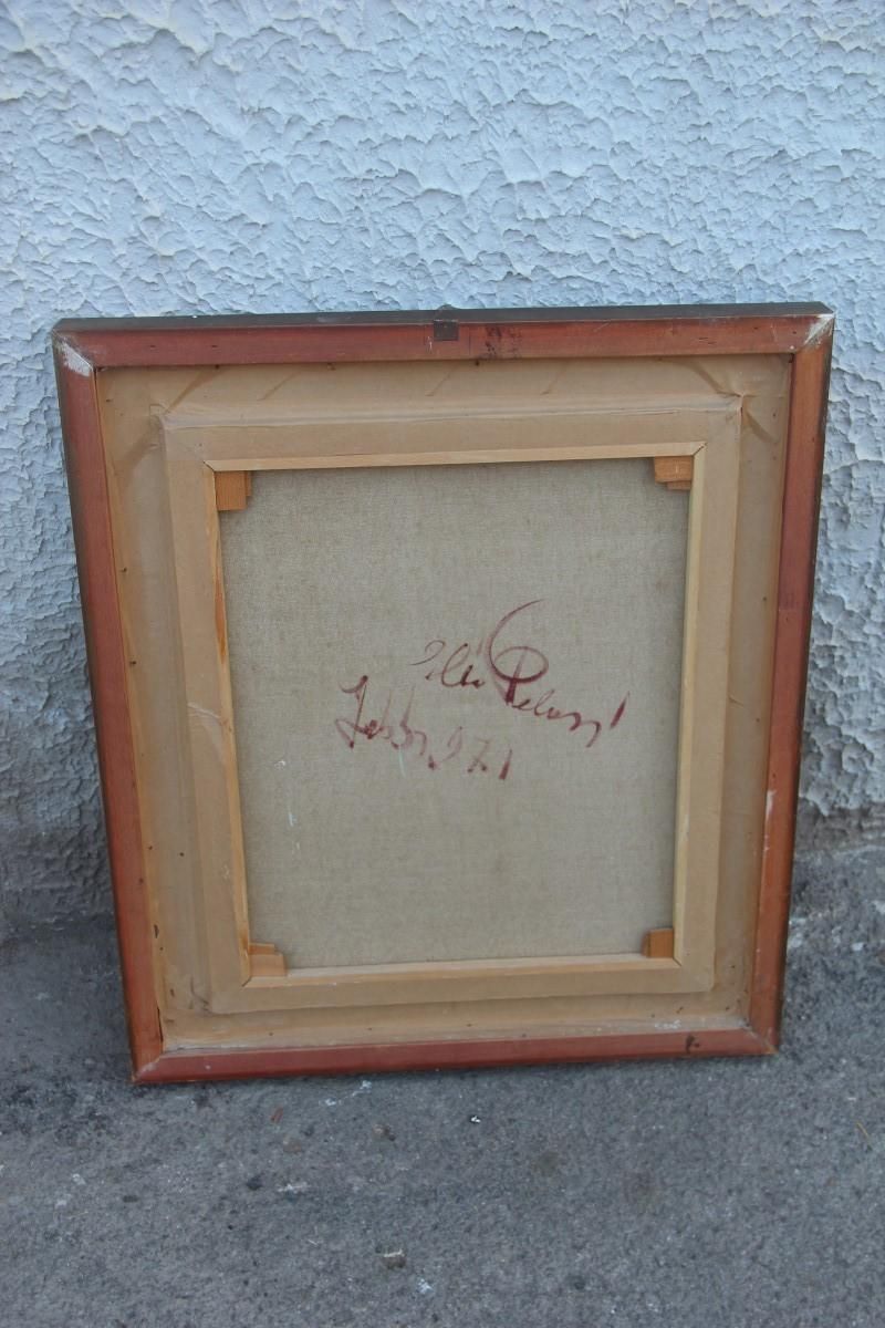 photo furniture Oil On Canvas Elio Pelosi Neapolitan Painter Depicting The Characters, 1971