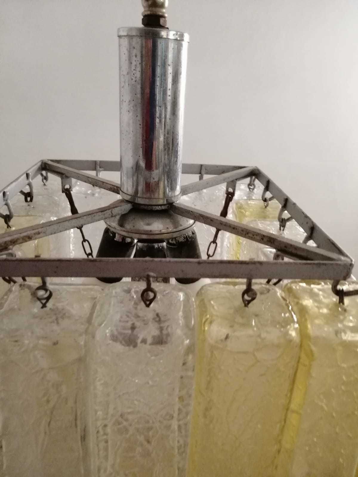 Italian Midcentury Murano Glass Chandelier By Venini photo for sale