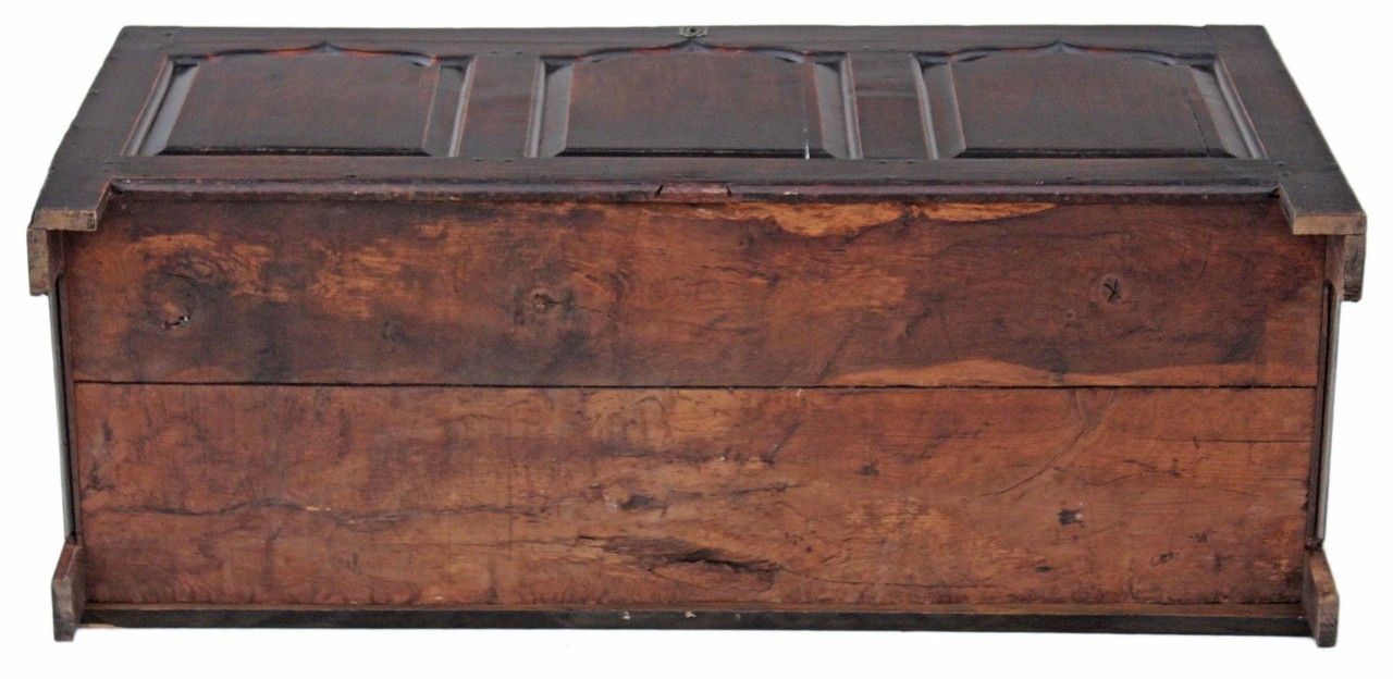 photo vinterior Georgian 3 Panel Oak Mule Chest Coffer
