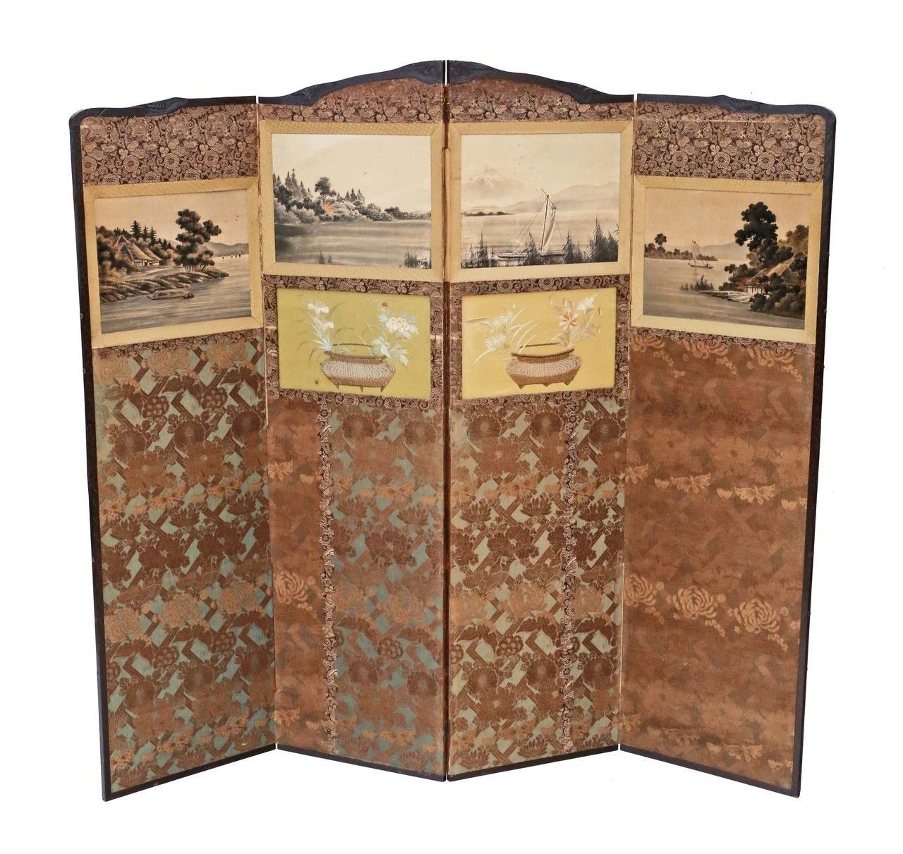 Victorian Chinoiserie Mahogany Dressing Screen photo furniture