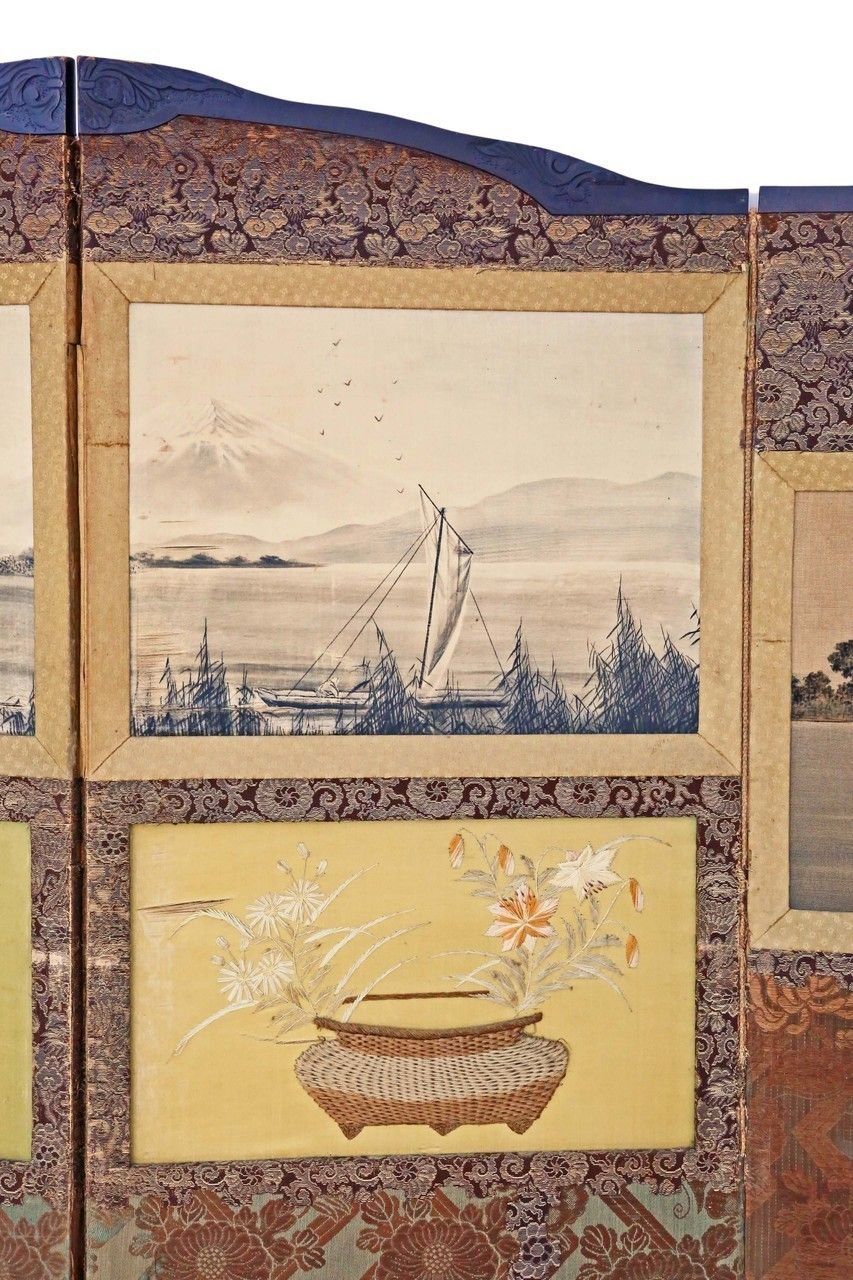 Victorian Chinoiserie Mahogany Dressing Screen photo Home Decor