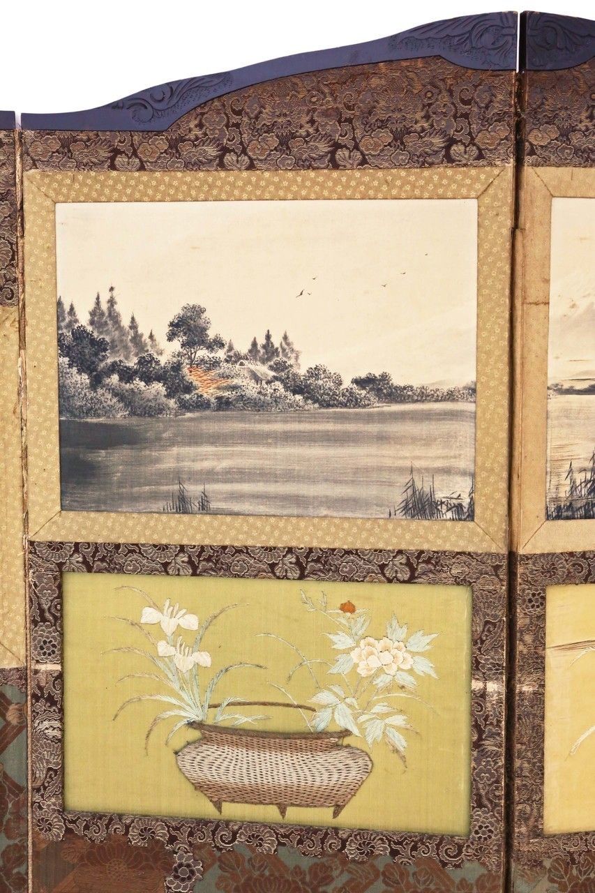 Victorian Chinoiserie Mahogany Dressing Screen photo vinterior