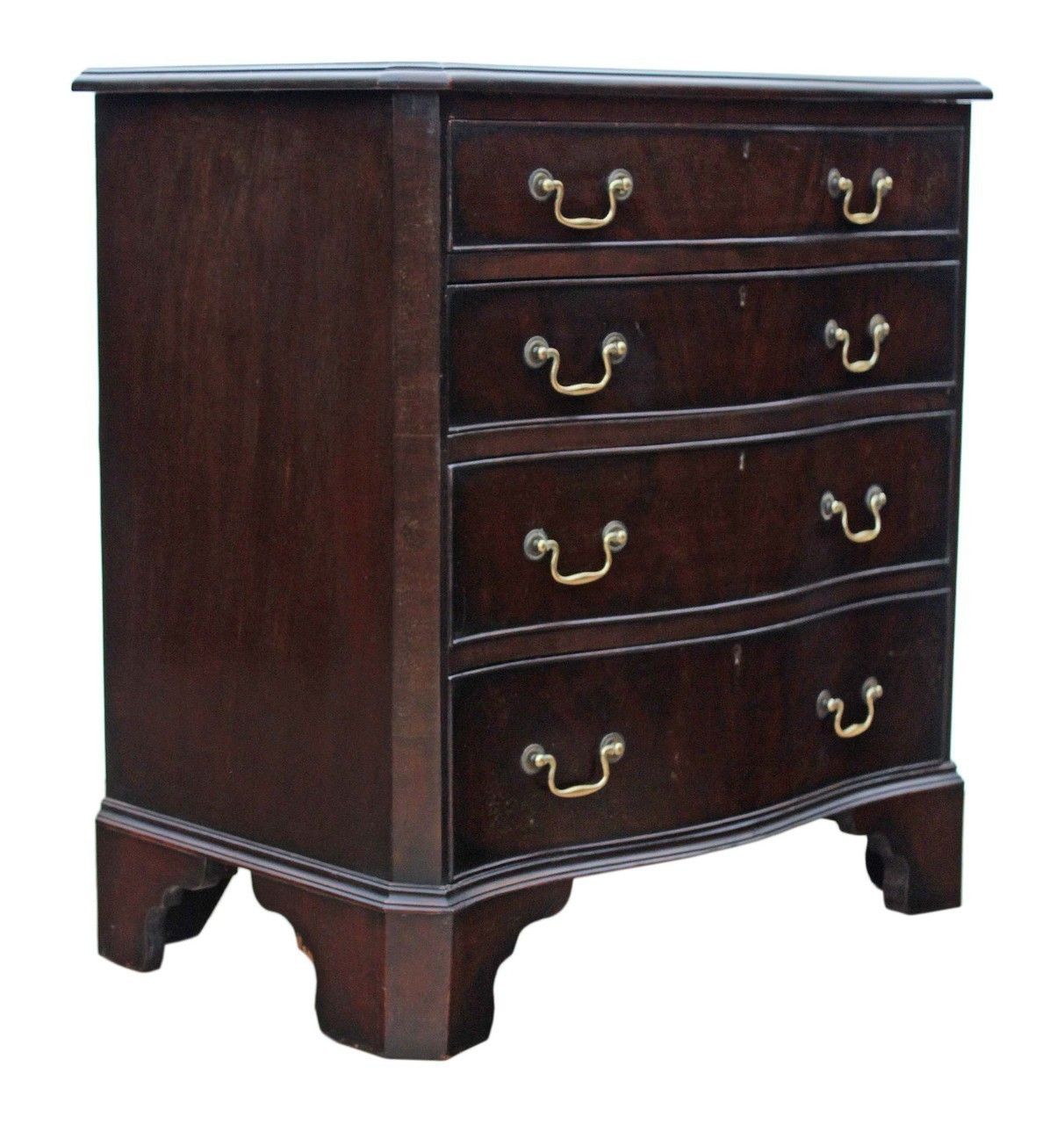photo furniture Georgian Revival Small Mahogany Serpentine Chest Of Drawers C1925.