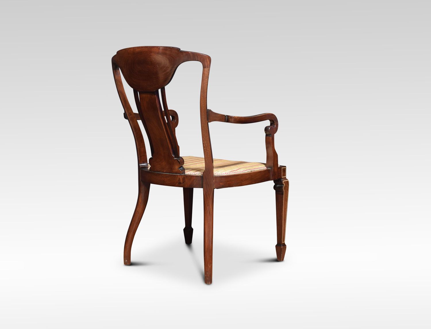 Pair Of Edwardian Rosewood Inlaid Armchairs photo Furniture
