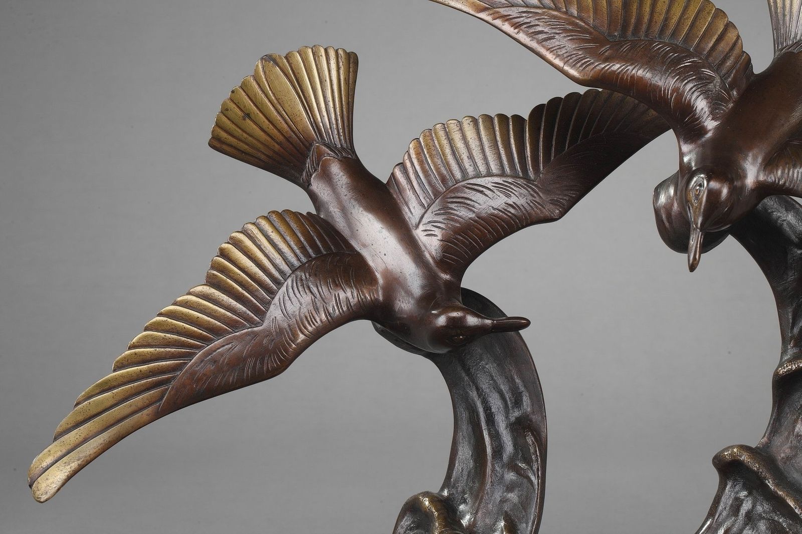 Statue en bronze « Flying Gulls » par Enrique Molins (espagnol, 1893-1958) photo Art