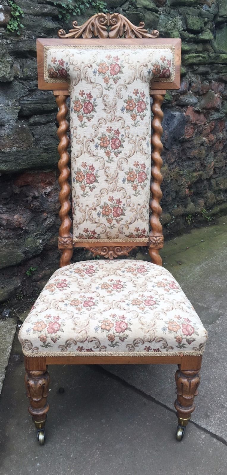19th Century Ash Wood Nursing Chair Or Prie Dieu