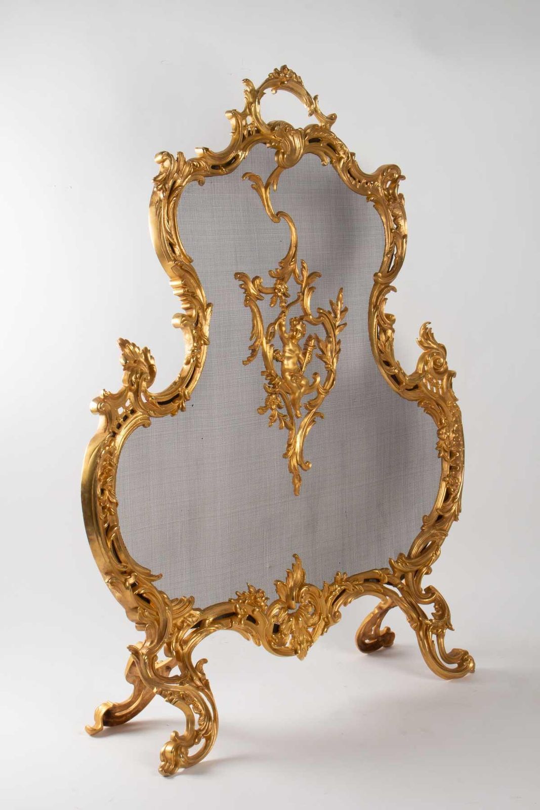 Important Firewall In Golden Brozne Of 19th Century, Epoque Napoleon III photo vinterior