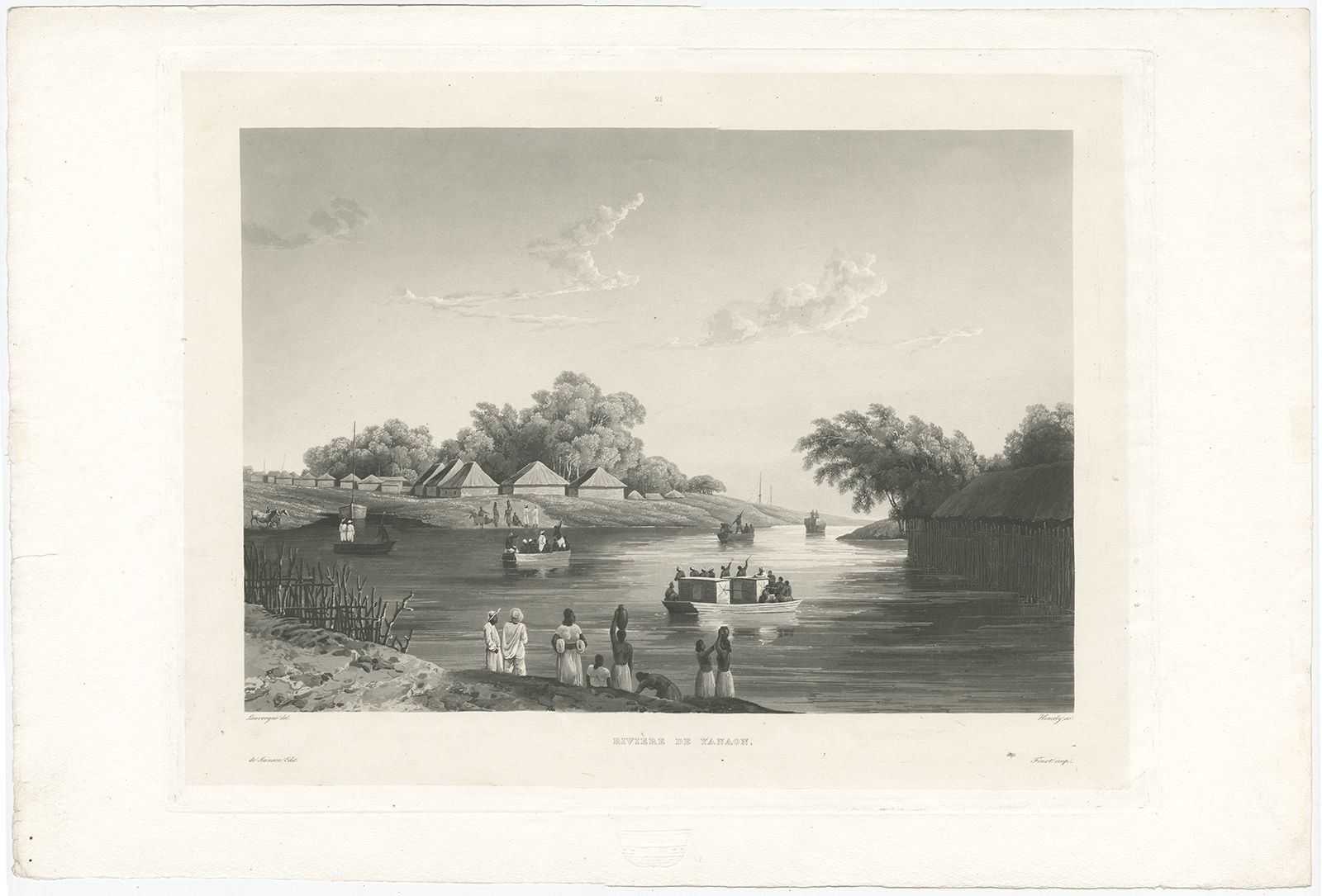 Antique Print Of The Yanoan River By Himely (C.1835)