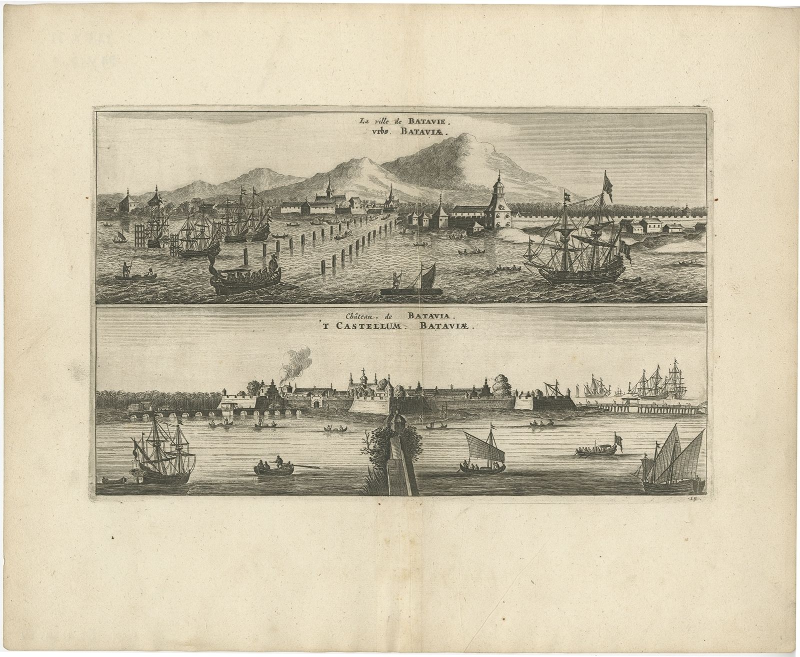 Antique Print Of Batavia By Nieuhof (1668)