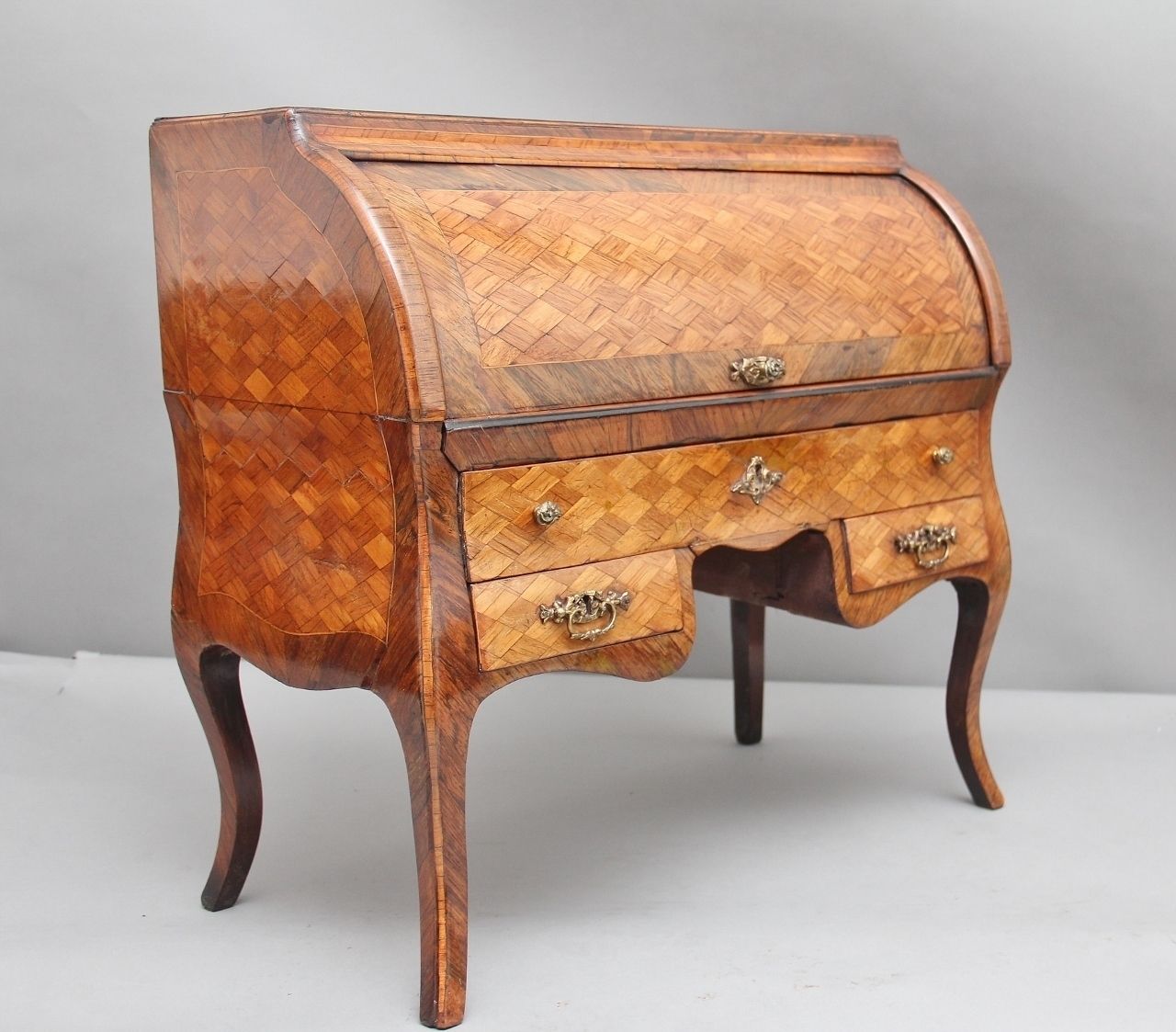 19th Century Parquetry Miniature Desk photo vintage