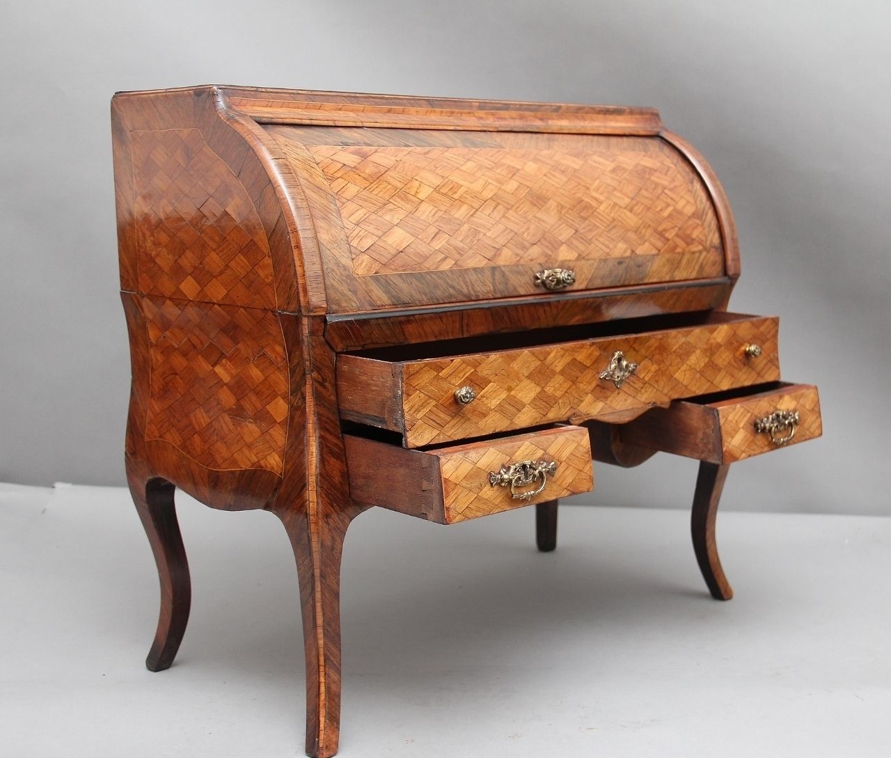 photo furniture 19th Century Parquetry Miniature Desk