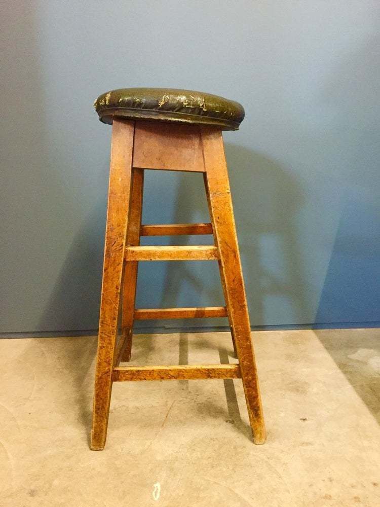 British Raiway Wooden Clerks Stool Industrial Railwayana Vintage Antique B.R(w) photo for sale