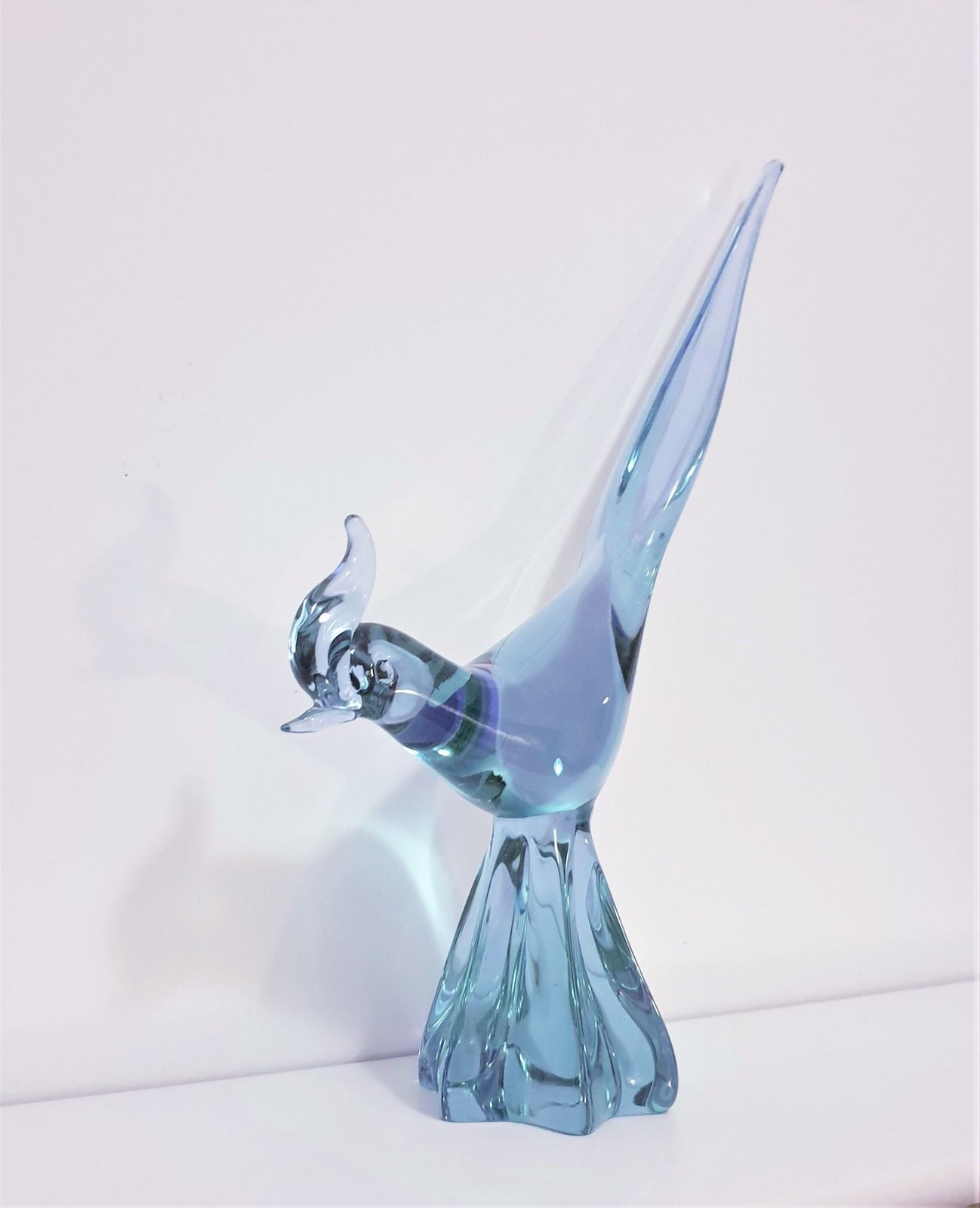 Murano By Licio Zanetti Neodymium Alexandrite Handblown Art Glass Bird Sculpture, Signed, 1970s photo furniture
