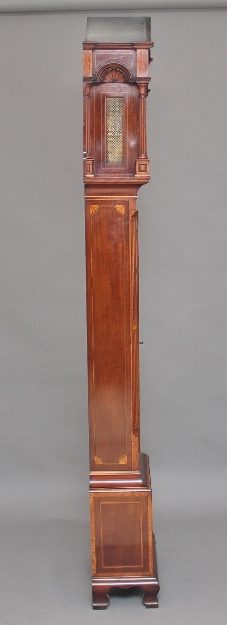 Early 20th Century Inlaid Mahogany Longcase Clock photo vinterior