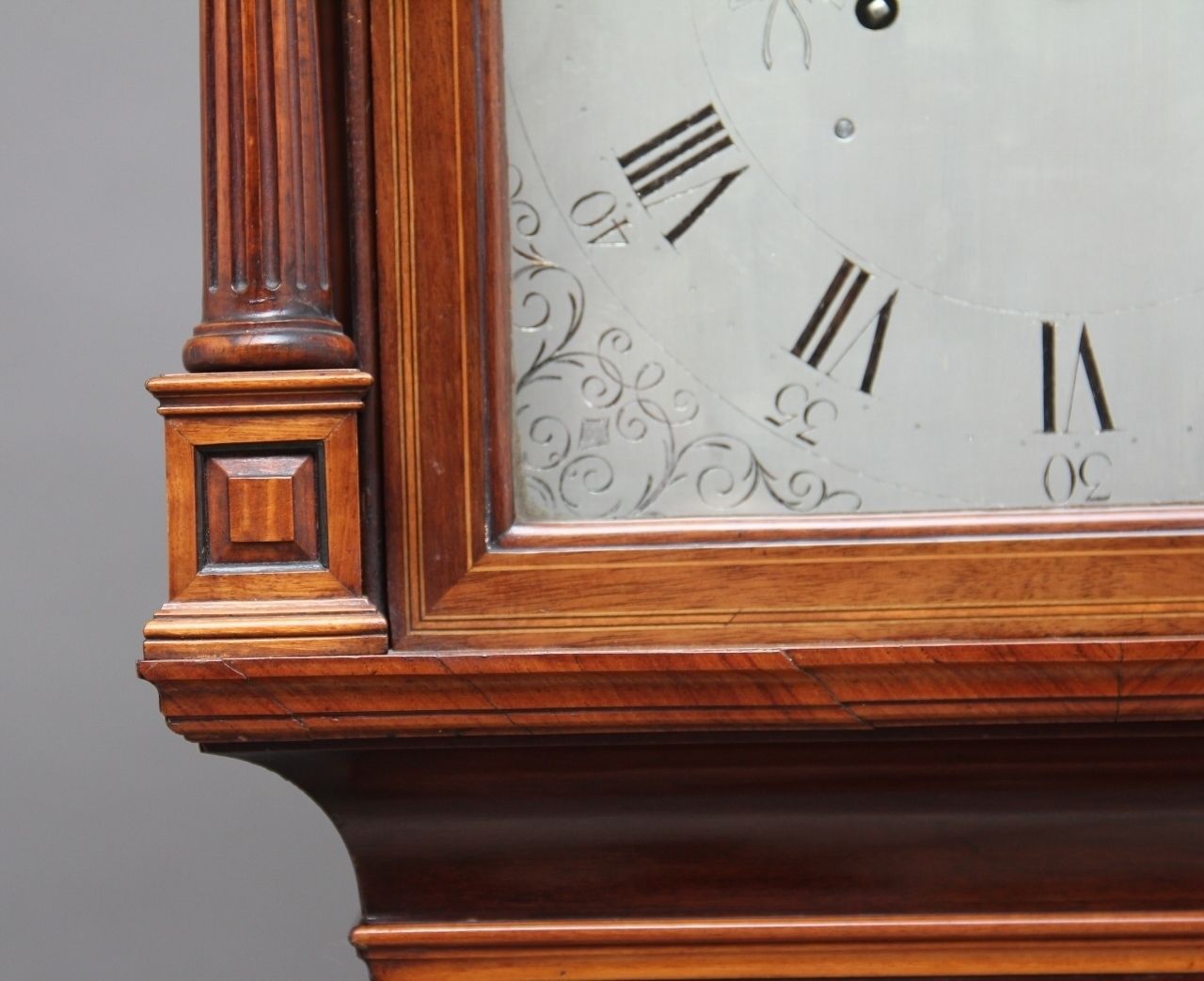 Home Decor Early 20th Century Inlaid Mahogany Longcase Clock photo