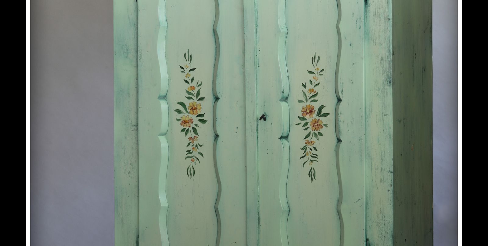 Hand Painted Antique Double Wardrobe photo for sale