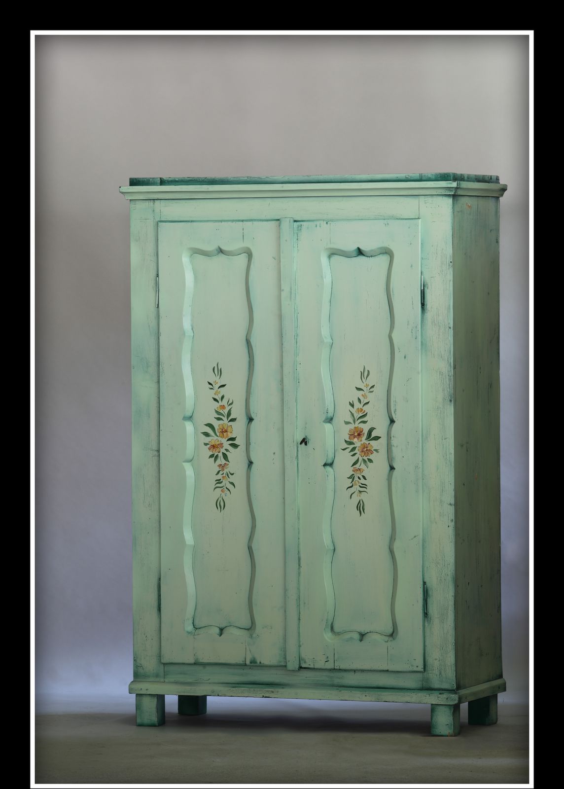 Hand Painted Antique Double Wardrobe