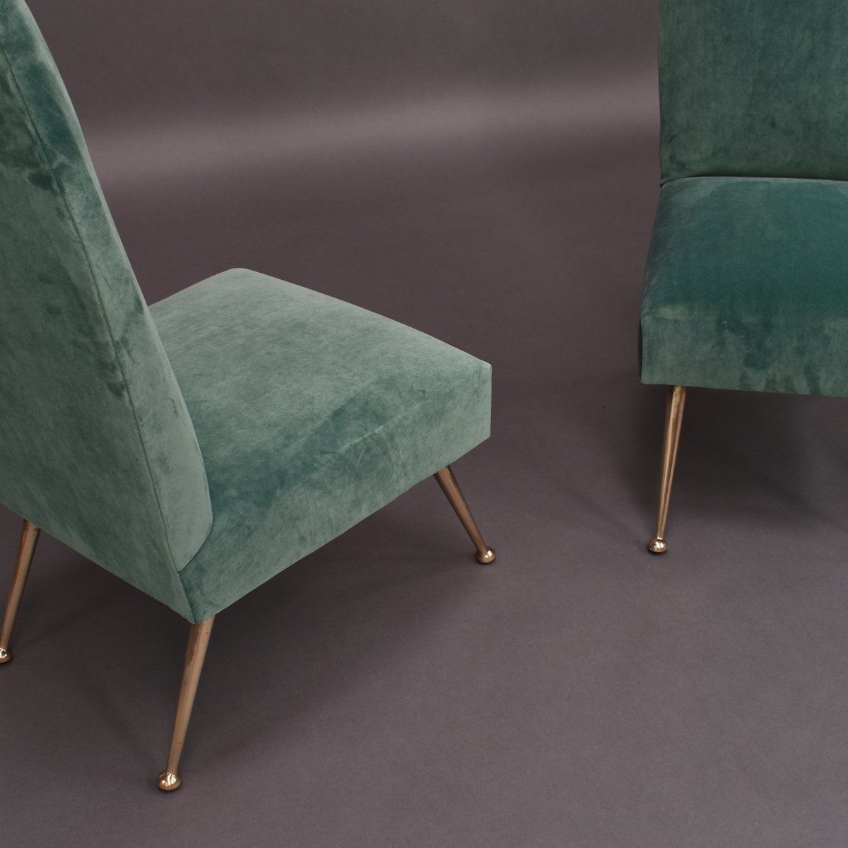Italian Velvet Side Chairs By Gigi Radice For Minotti, 1950s, Set Of 2 photo buy