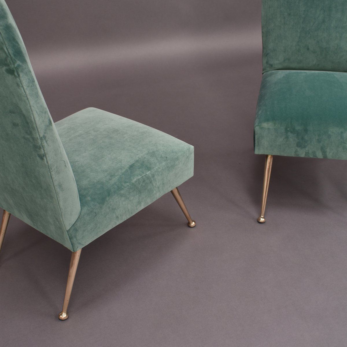Italian Velvet Side Chairs By Gigi Radice For Minotti, 1950s, Set Of 2 photo vintage