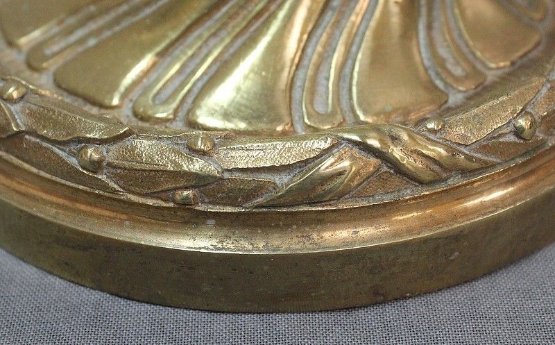 Home Decor Pair Of Golden Bronze Flambeaux, Louis XVI Style , Nineteenth photo